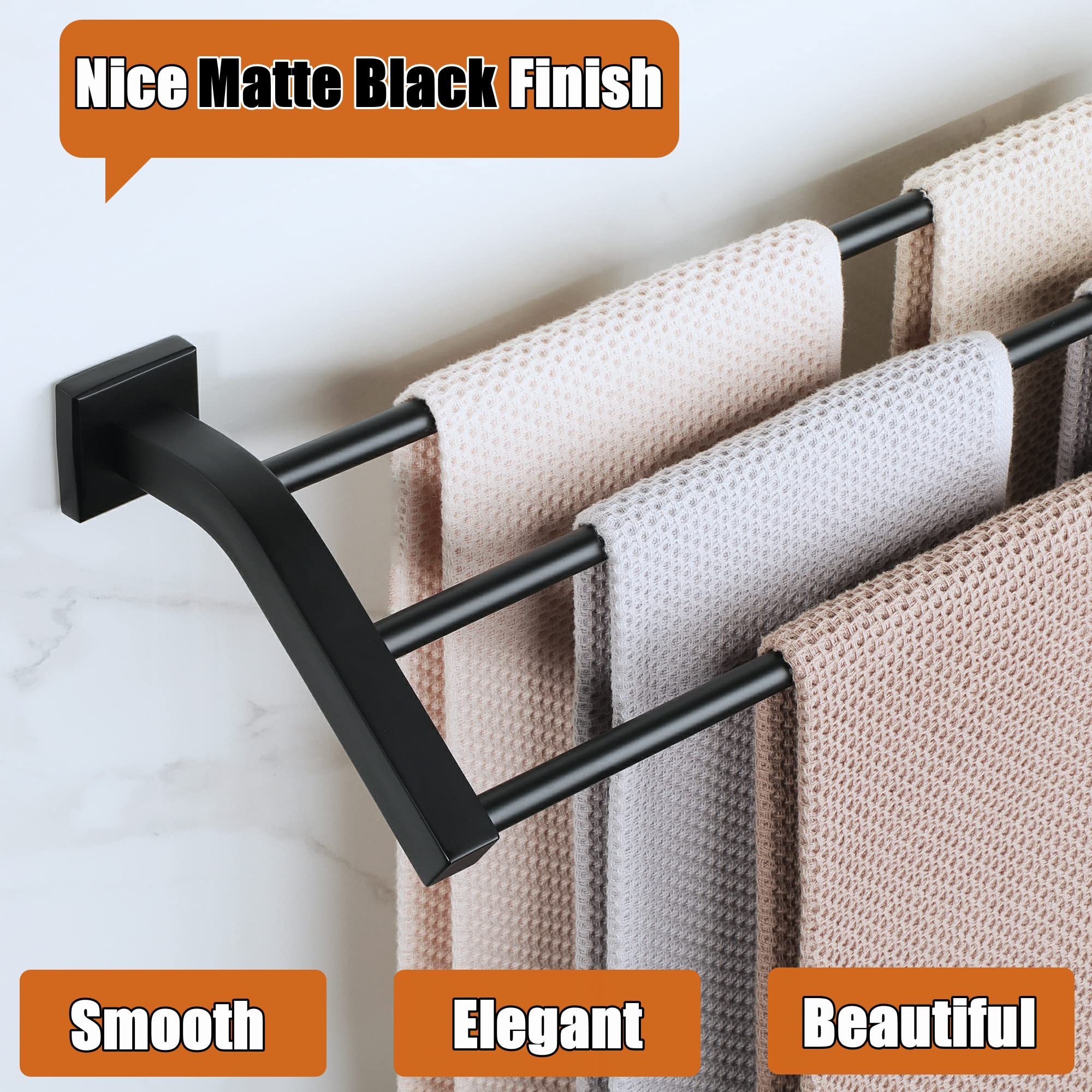 Alise Bath 3 Towel Bars,Towel Holder Towel Racks For Bathroom Wall Mount,Heavy Duty Sus304 Stainless Steel Towel Hanger Towel Ra