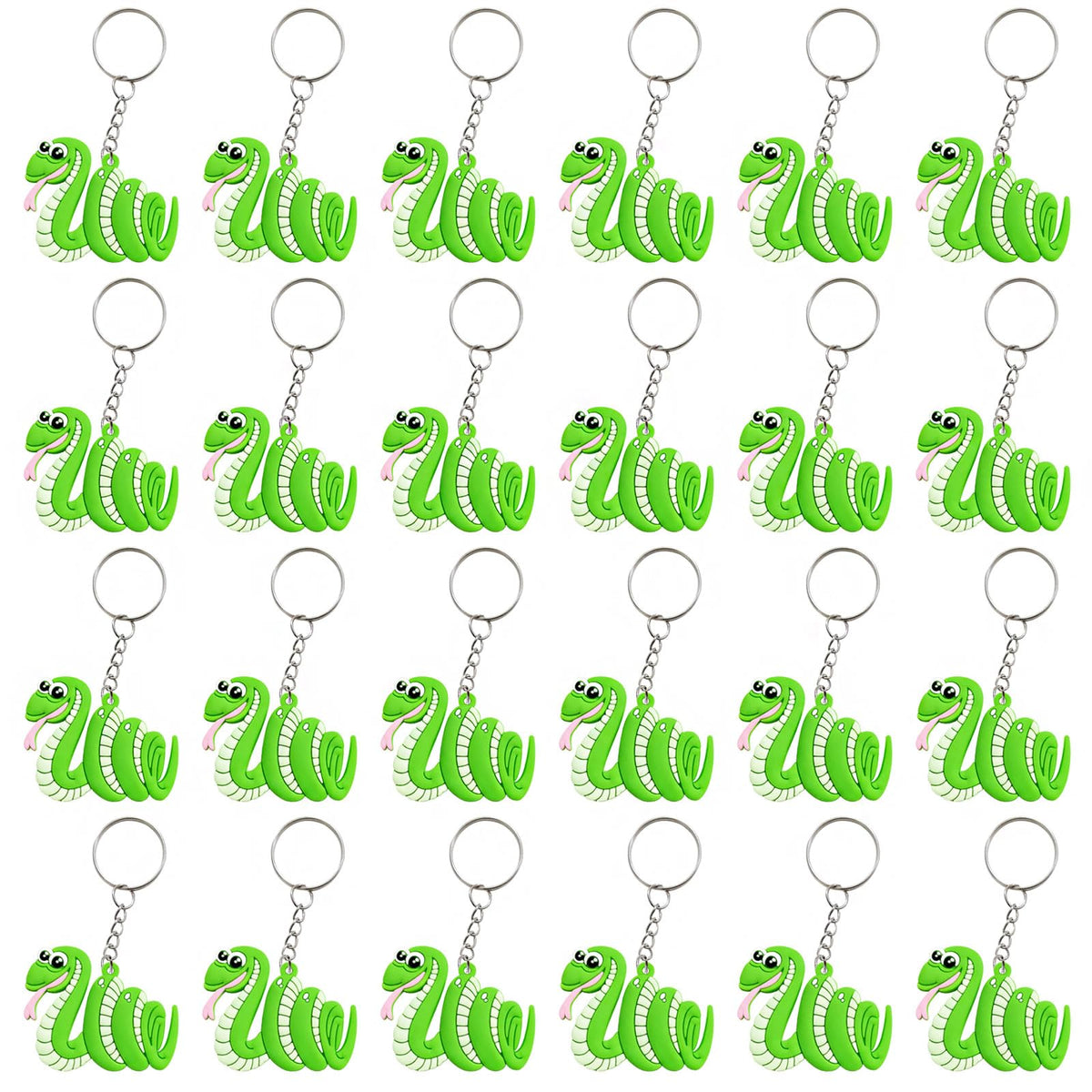 KeeStar 24 Pack Snake Keychains Party Favors for Safari Animal Themed ...