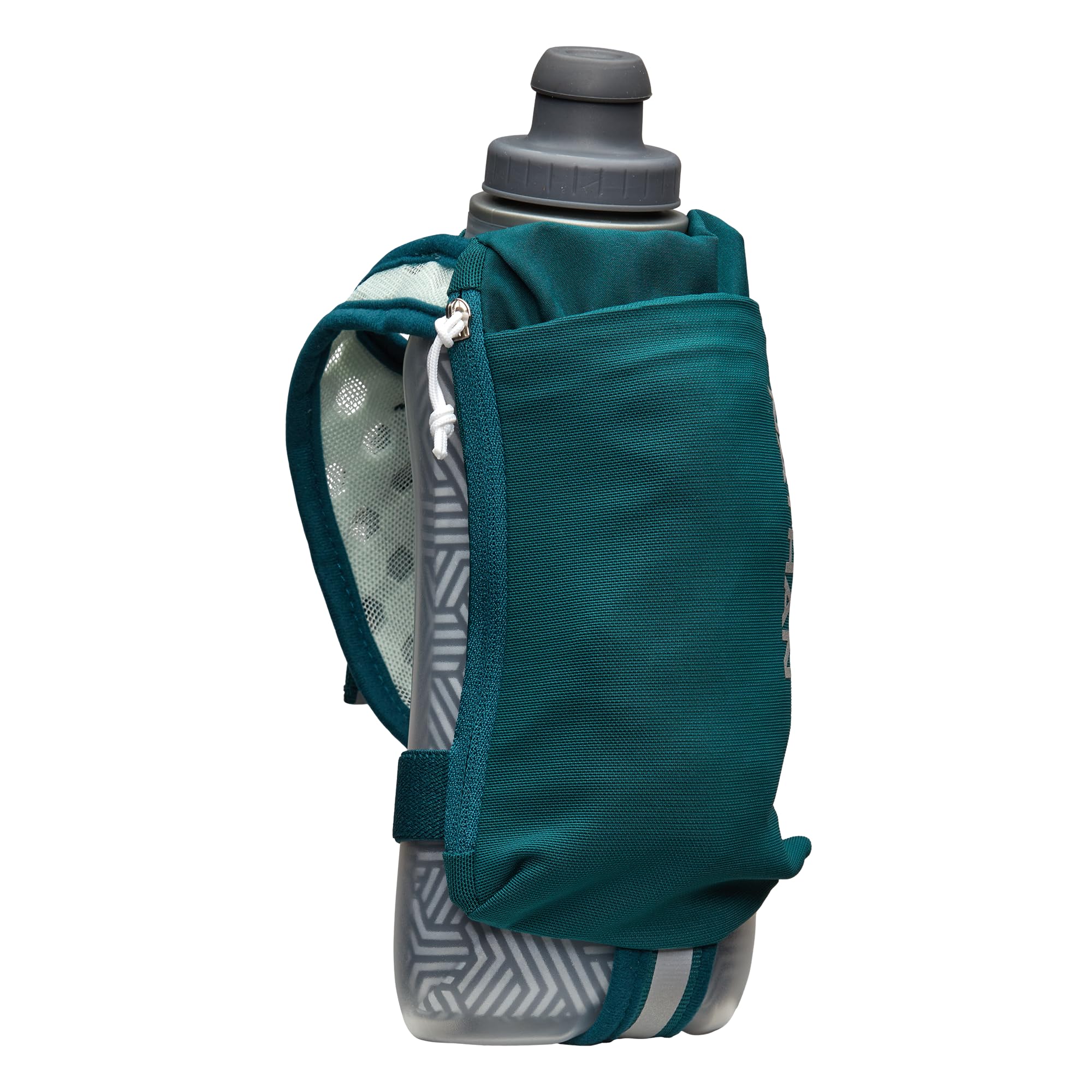 Nathan Insulated Handheld Flask 18oz - Double-Wall Insulation - Ergonomic Grip with Blast Valve Cap - Secure Pockets for Phone/K