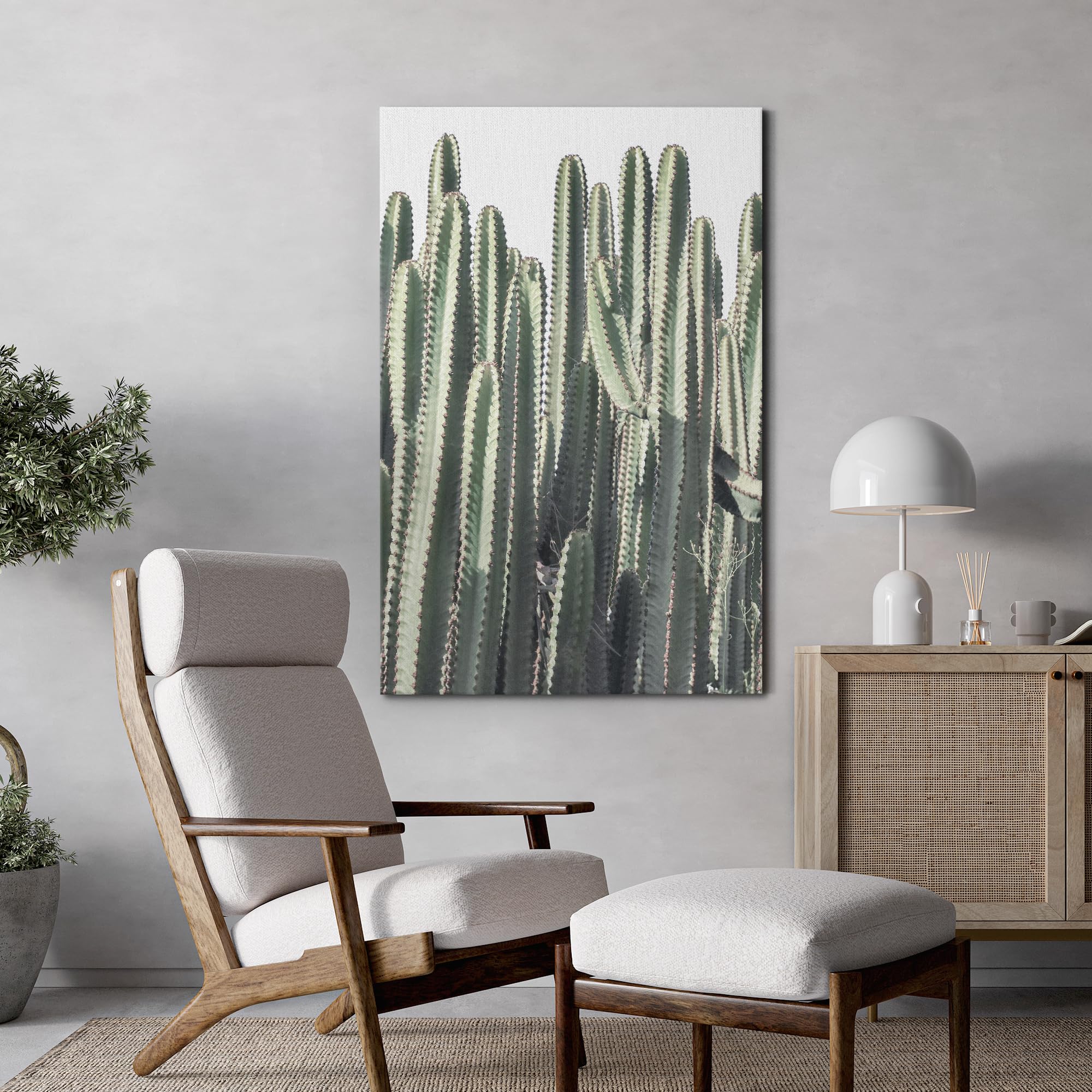 Wall26 Canvas Print Wall Art Vibrant Green Cacti Garden Bold Desert Flora Nature Wilderness Photography Modern Art Decorative Co