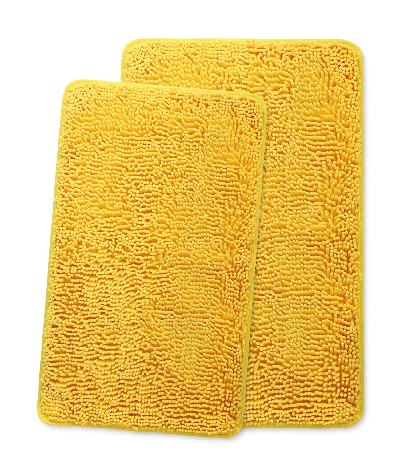 Yeaban Yellow Bathroom Rugs Sets 2 Piece - Thick Chenille Bath Mats | Absorbent And Washable Bath Rug Non-Slip, Plush And Soft R
