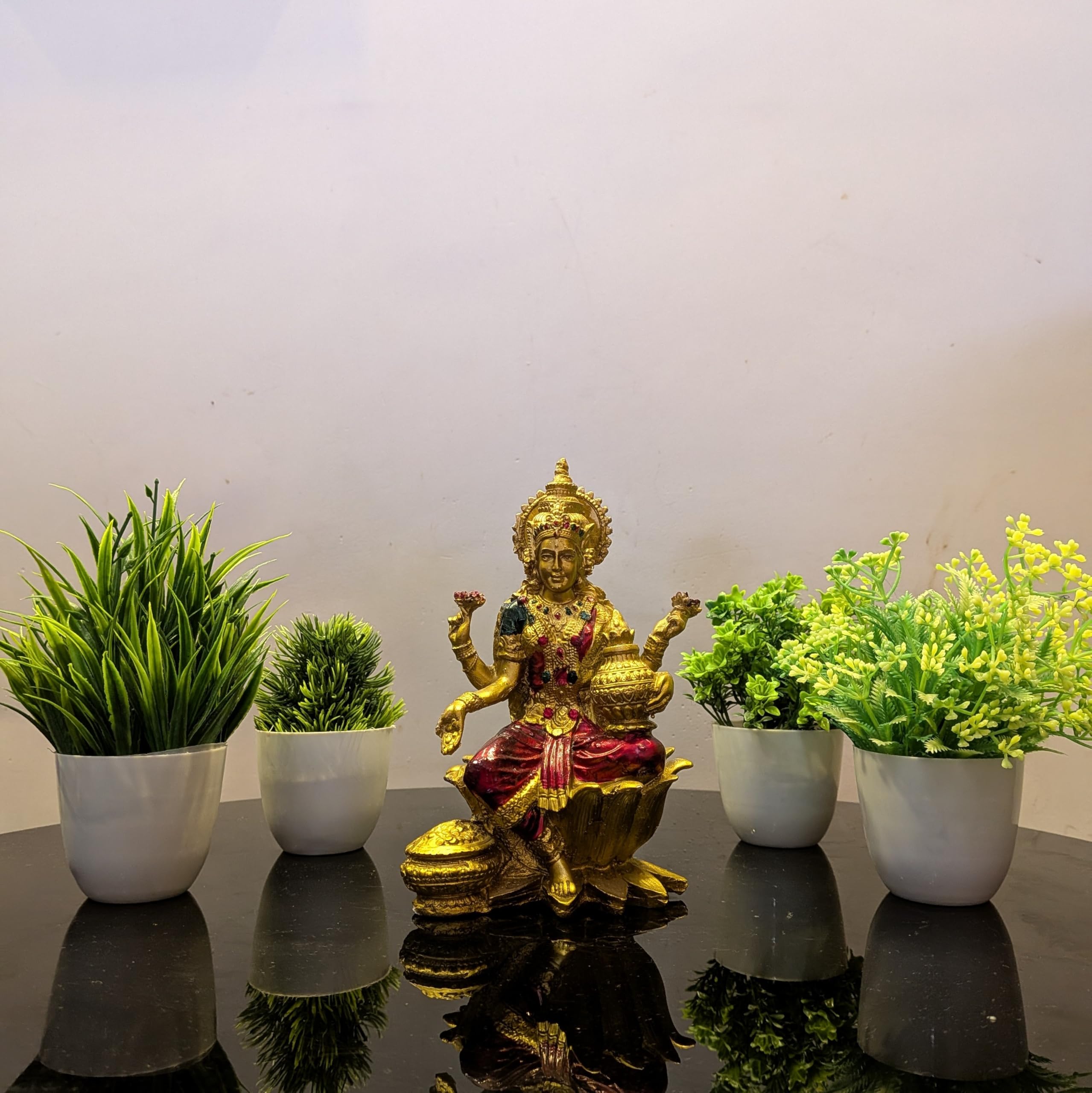 Anitrad Collections Big Size Laxmi Ganesh Idol | Metallic Finish Lord Ganesha & Laxmi Ji Murti For Pooja Room, Home Decor, Mandi