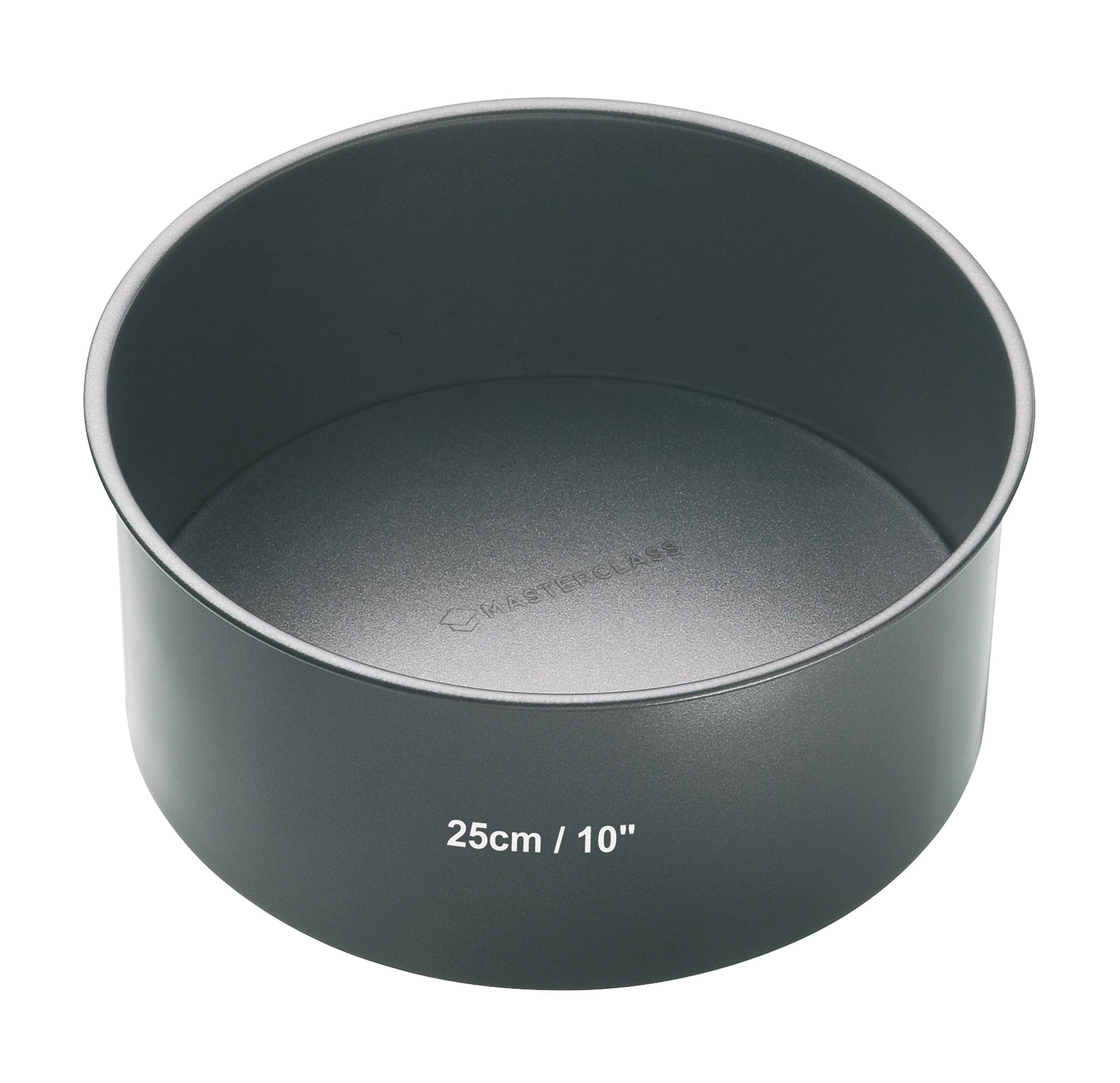 Masterclass Kcmchb47 25 Cm Deep Cake Tin With Pfoa Non Stick And Loose Bottom, 1 Mm Carbon Steel, 10 Inch Round Pan, Grey
