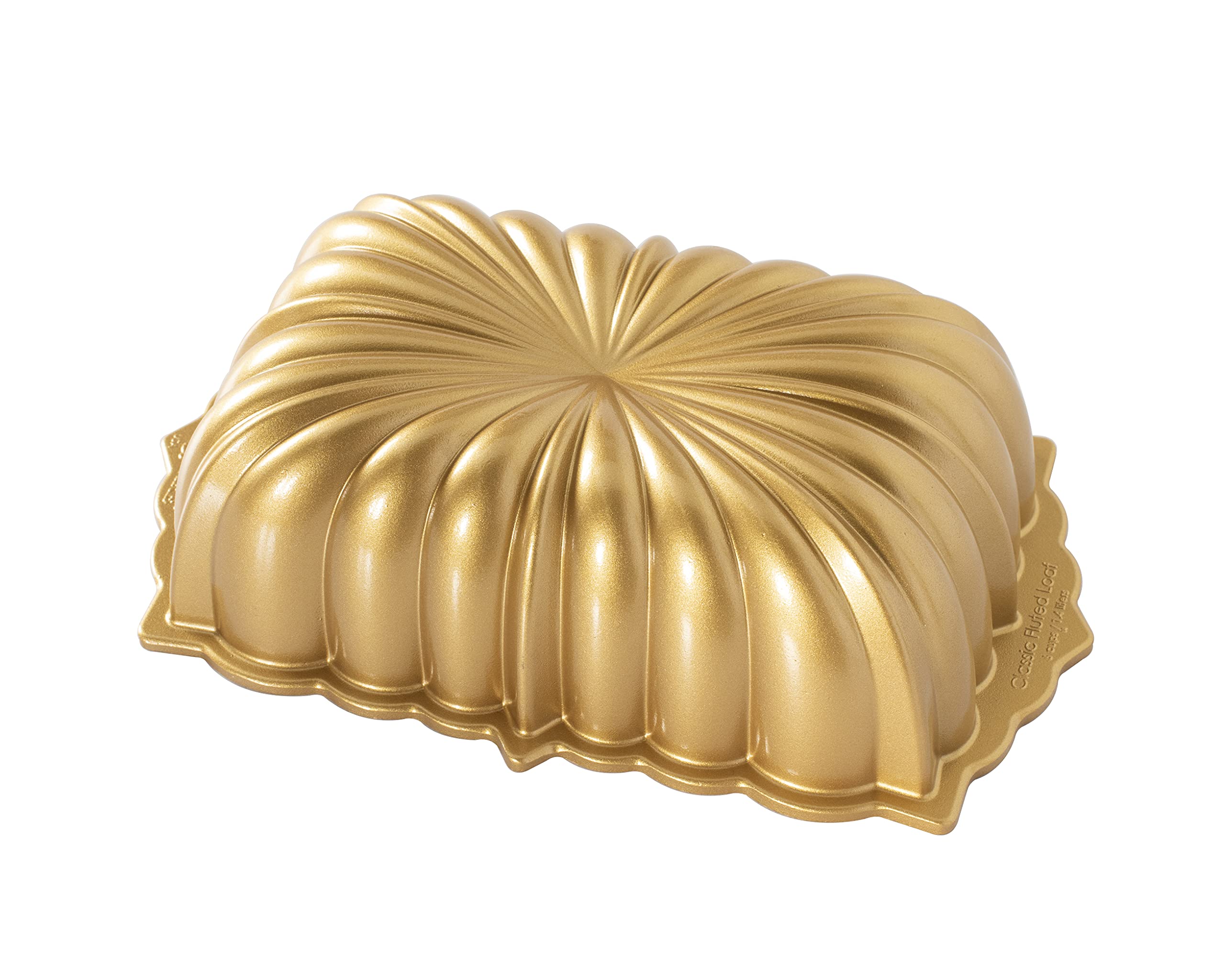 Nordic Ware Classic Fluted Loaf Pan, 6 Cup, Gold
