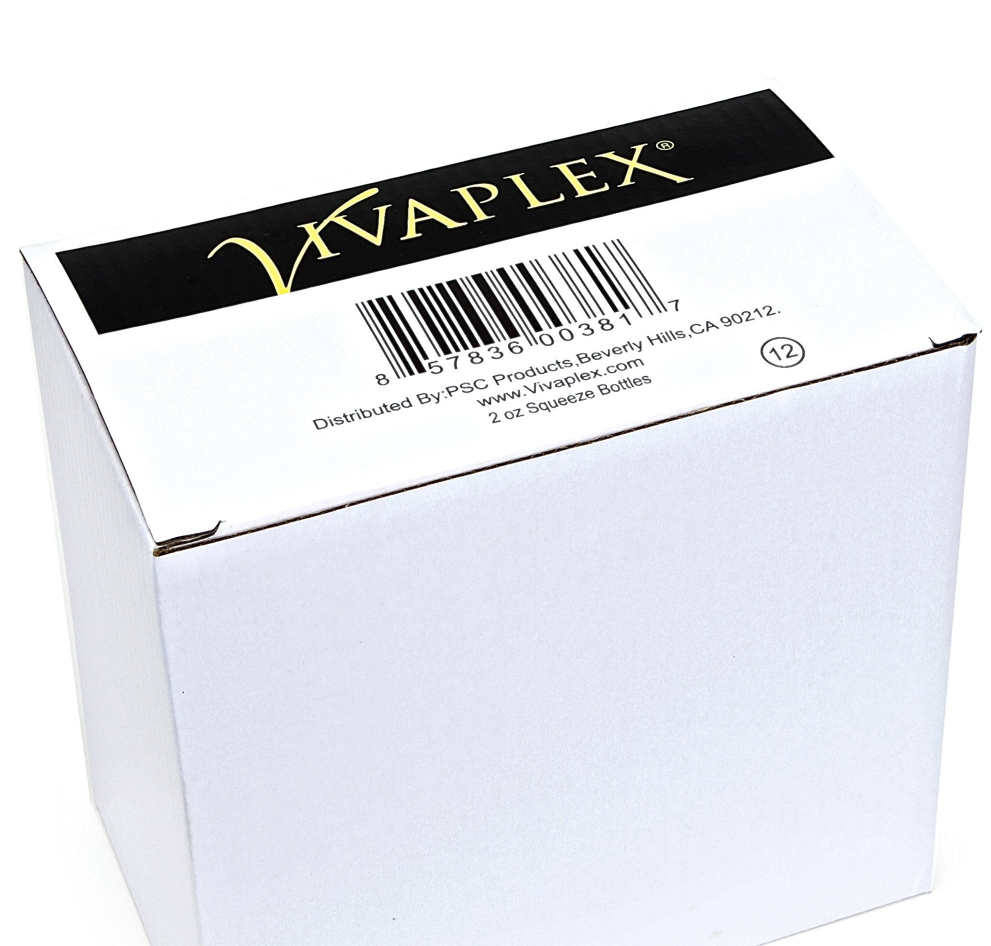 Vivaplex, 12, Clear, 2 Oz, Plastic Squeeze Bottles, With Black Flip Top Caps