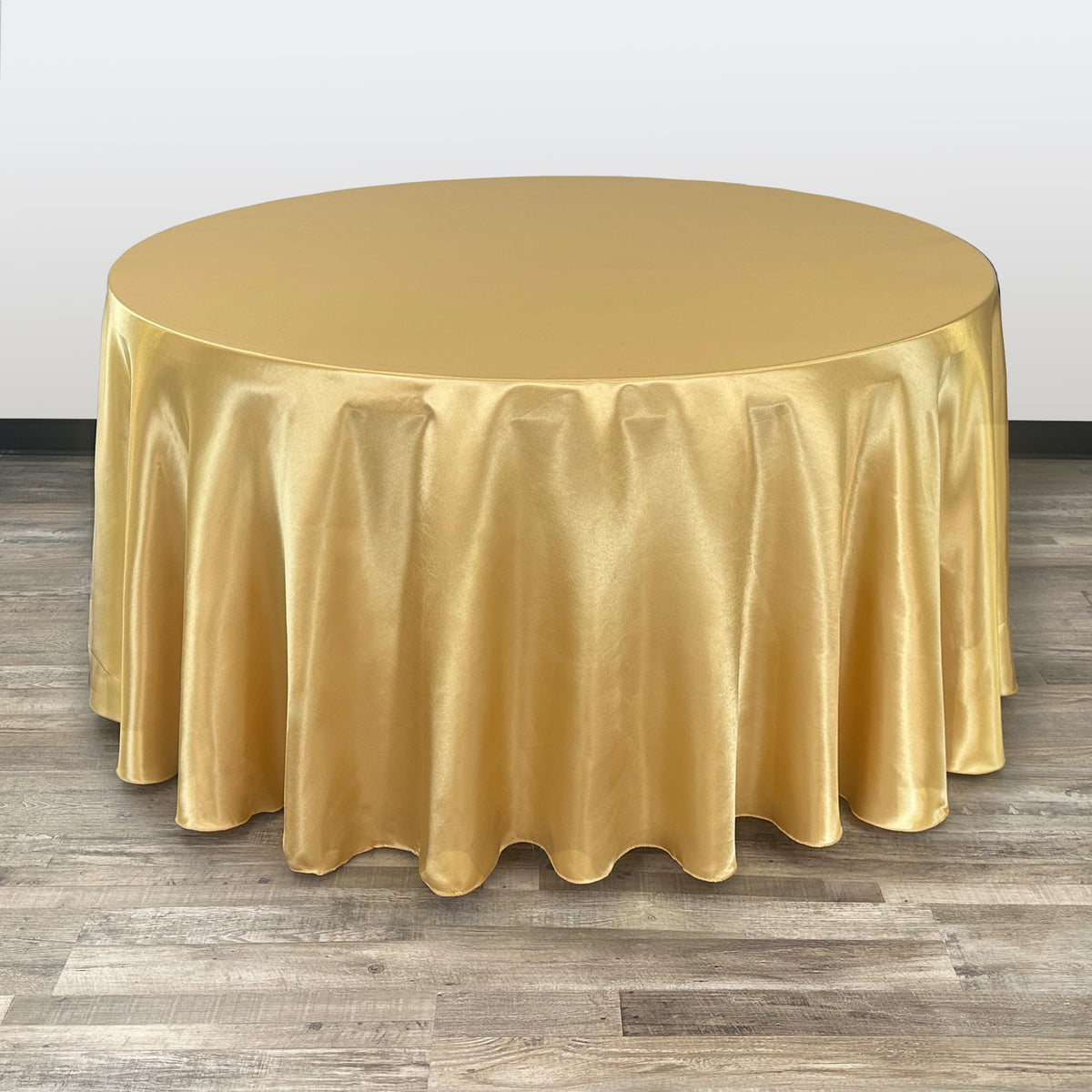 Your Chair Covers - 120 Inch Round Satin Tablecloth Gold, Round Table Linens For 5 Ft Round Banquet Tables