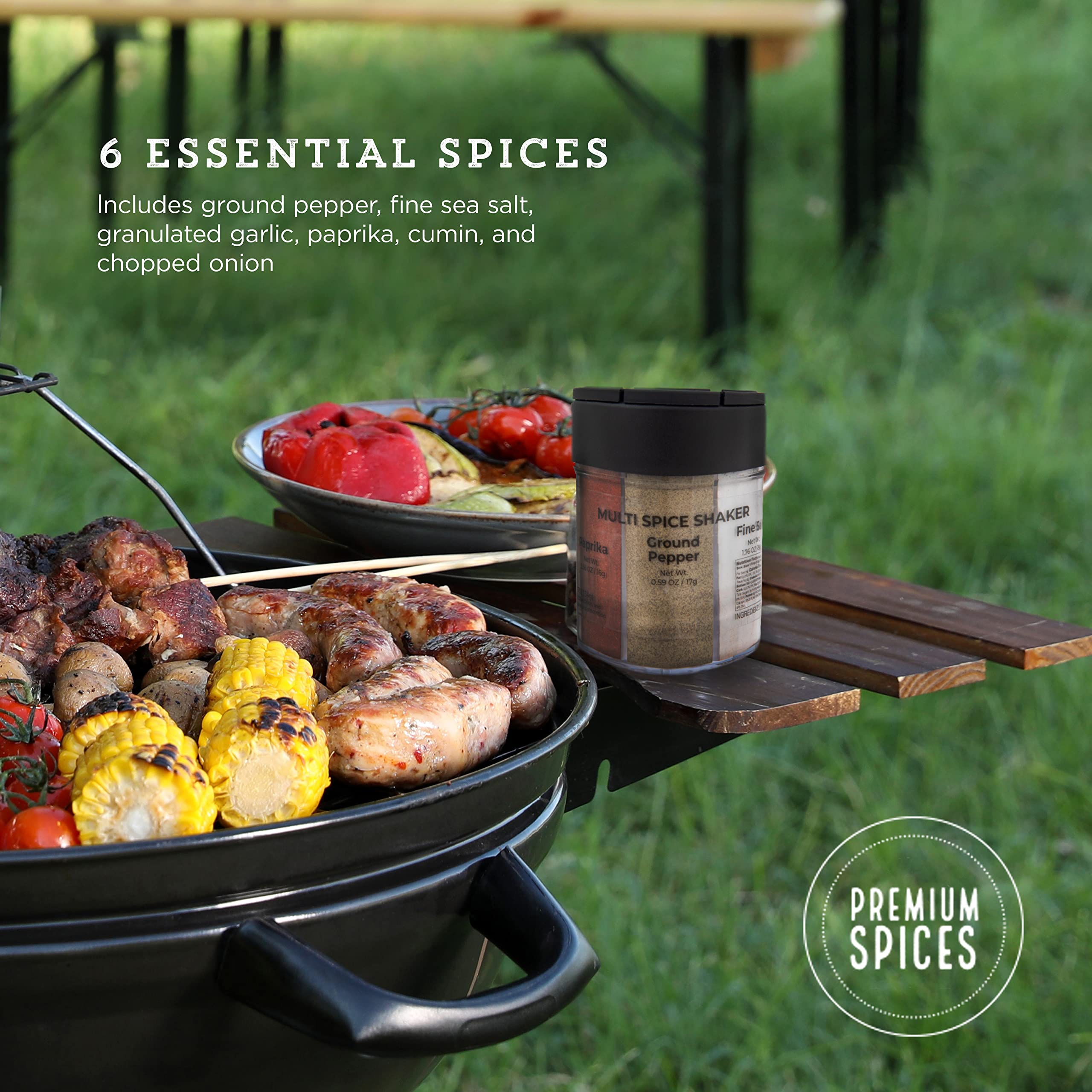 Kamenstein Round Multi Spice Container, Filled with Spices, 3.07 x 3.07 x 4.02 Inch