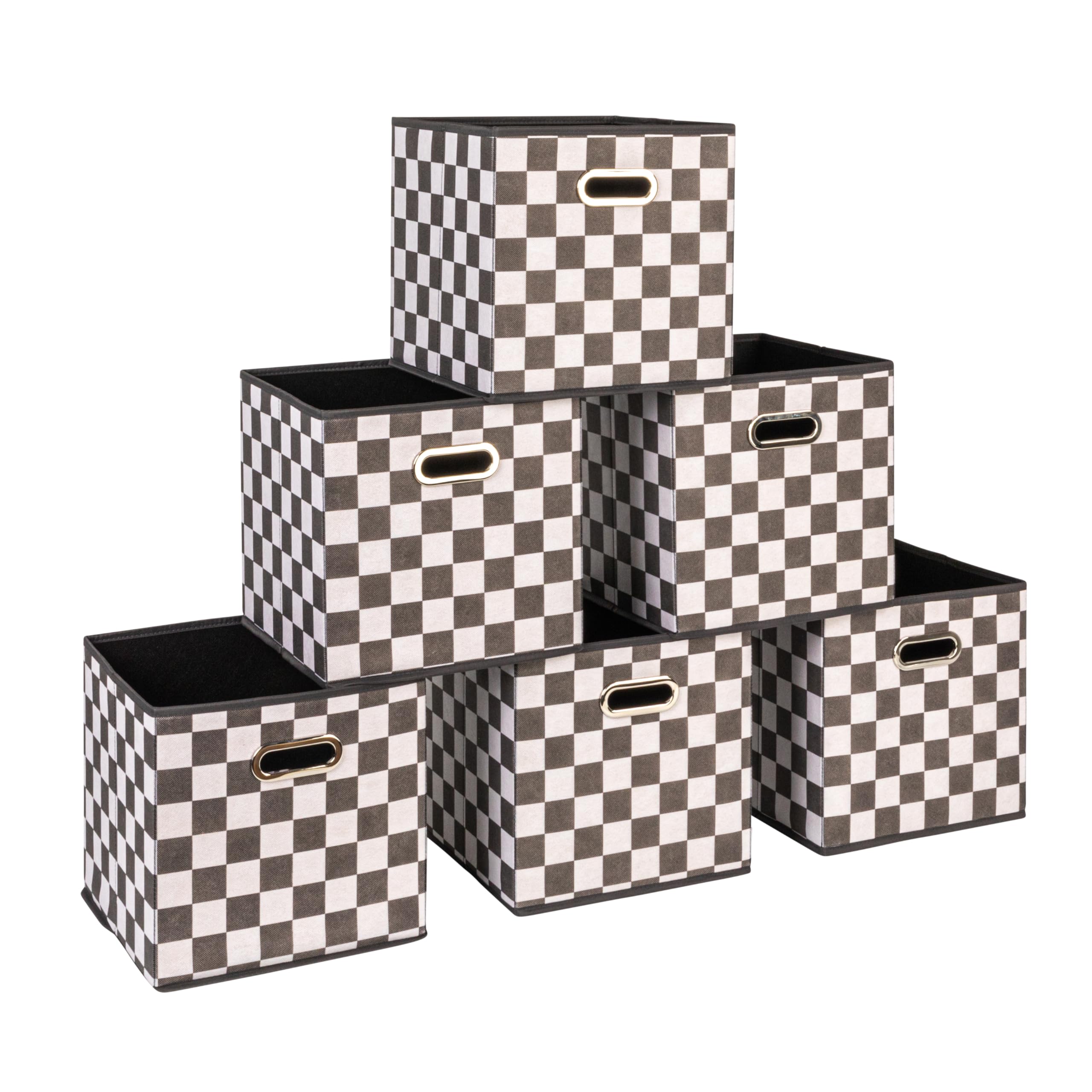 Household Essentials Square Storage Bin, Checkerboard White And Black