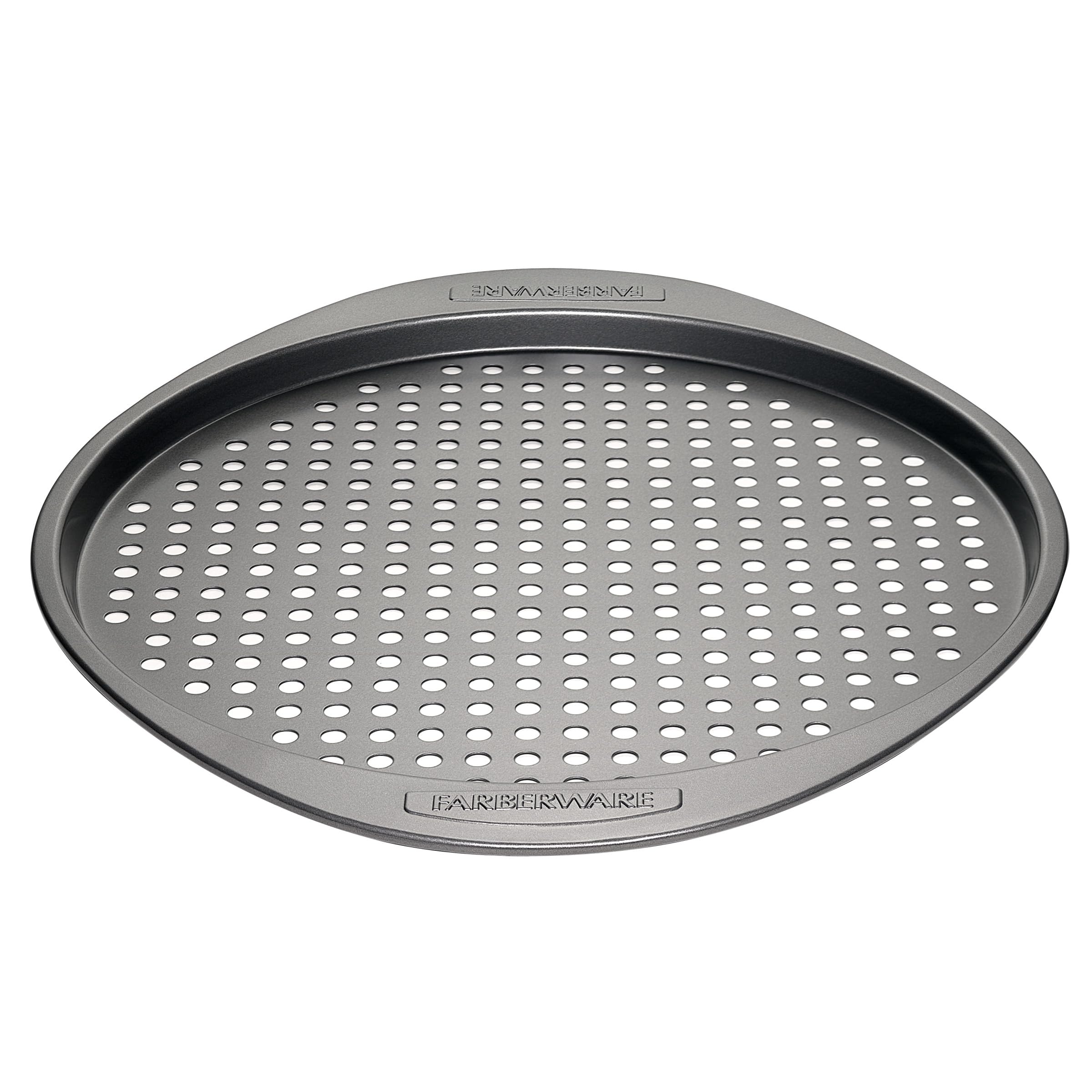 Farberware Nonstick Bakeware Round Pizza/Crisper Pan, 13 Inch, Gray