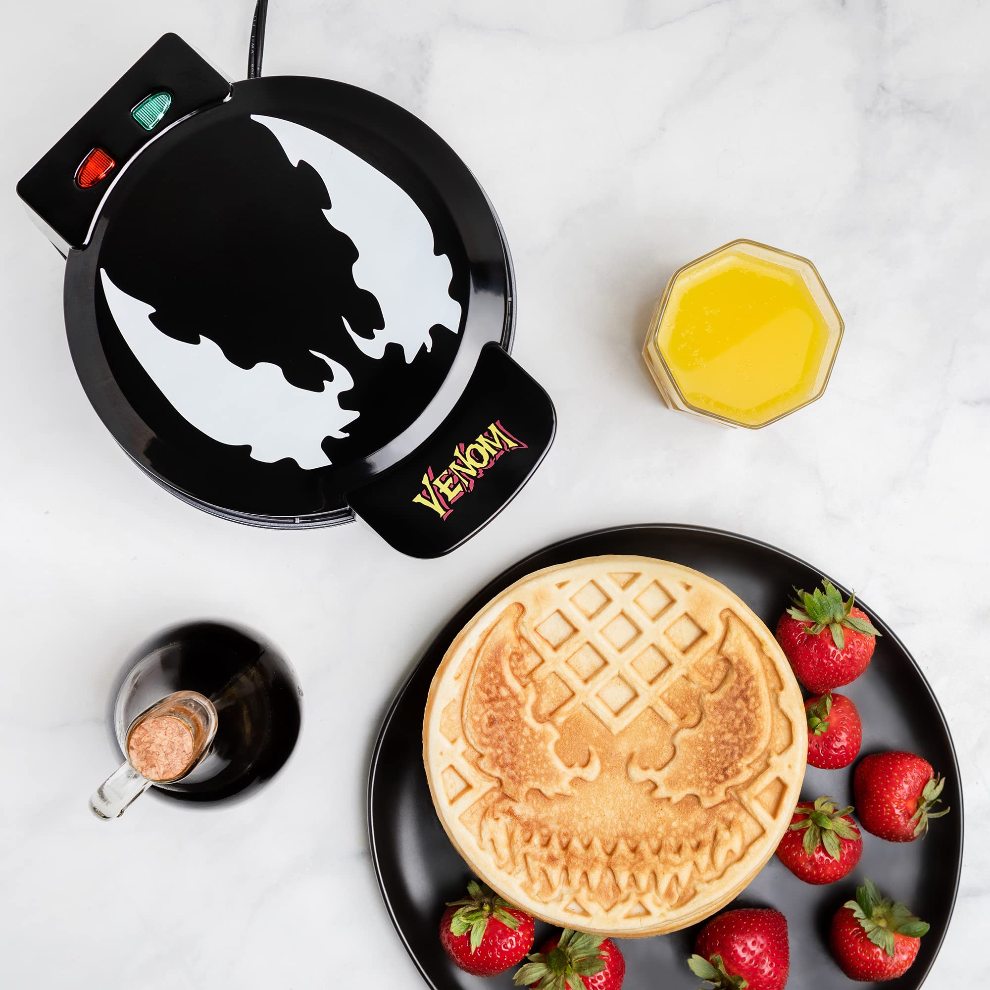 Uncanny Brands Marvel Venom Waffle Maker -Spideys Mask on Your Waffles- Waffle Iron