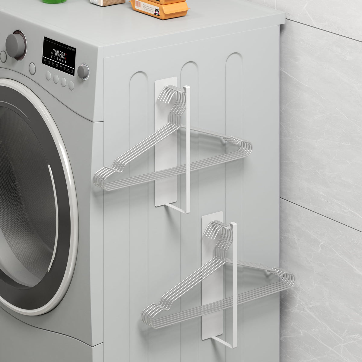 Thipoten Magnetic Hanger Organizer, 2Pack Hangers Holder For Dryer/Washing Machine, Holding Up To 30 Velvet/Wire/Plastic Hangers