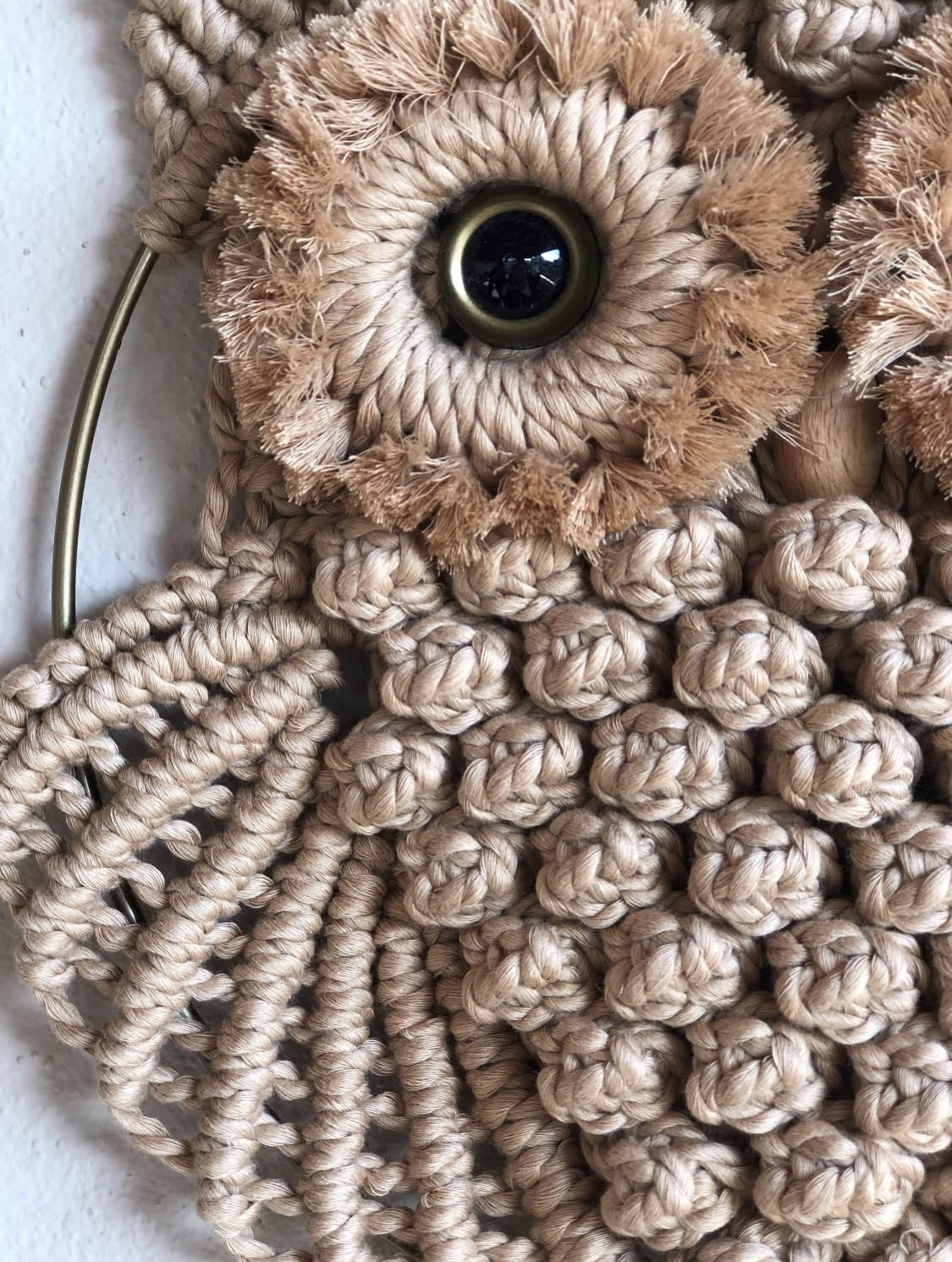 AIZA DECOR Cotton Owl Macrame Wall Hanging Tapestry Macrame Wall Decor Handmade Woven Wall Hanger Boho Ornament Wall Art Home De