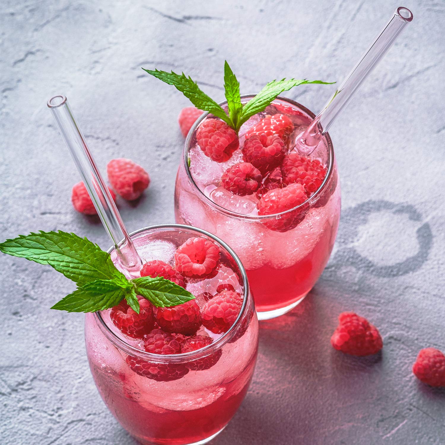 Hiware Reusable Glass Straws Set, 4-Piece Drinking Straws With Cleaning Brush, 10'' X 10 Mm, Dishwasher Safe