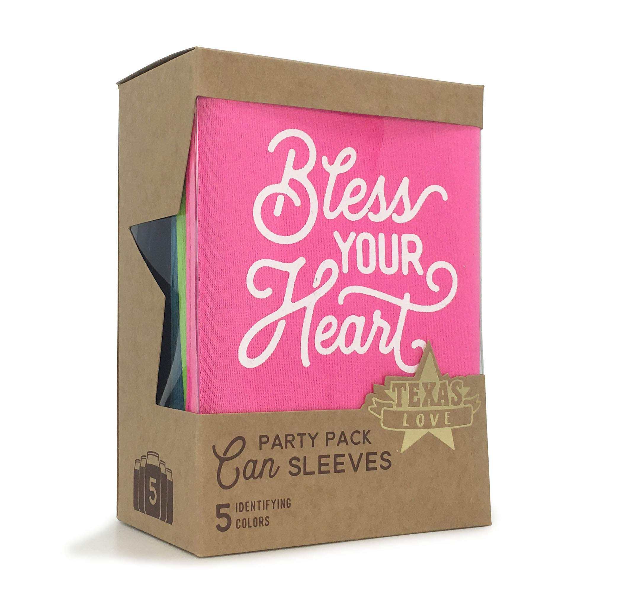 Bless Your Heart Texas Party Beverage Insulator In Five Colors Can Sleeve Insulator Texas Gift