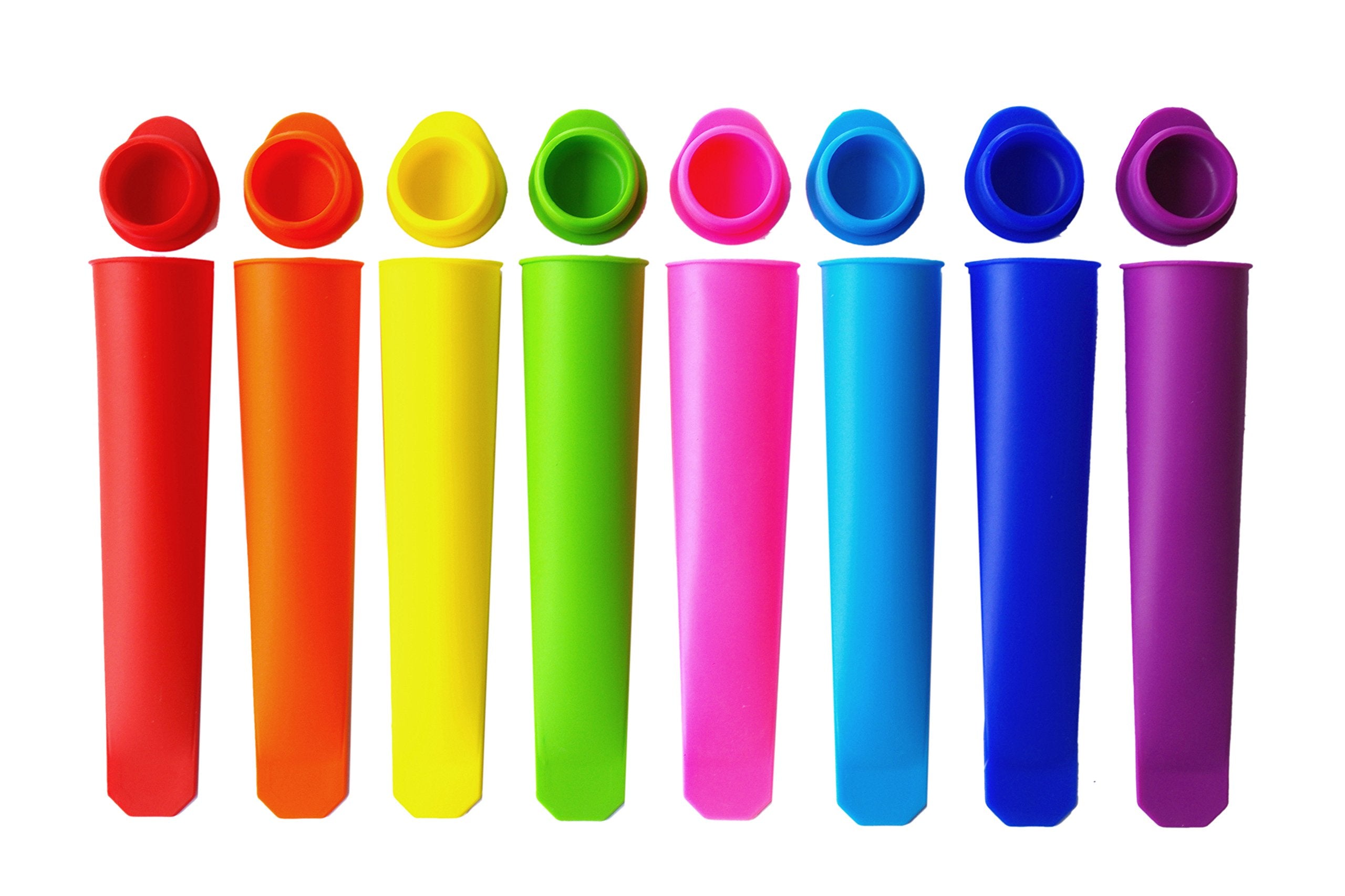 Mirenlife Silicone Ice Pop Molds,Popsicle Maker Molds,8 Vibrant Colors,Set Of 8