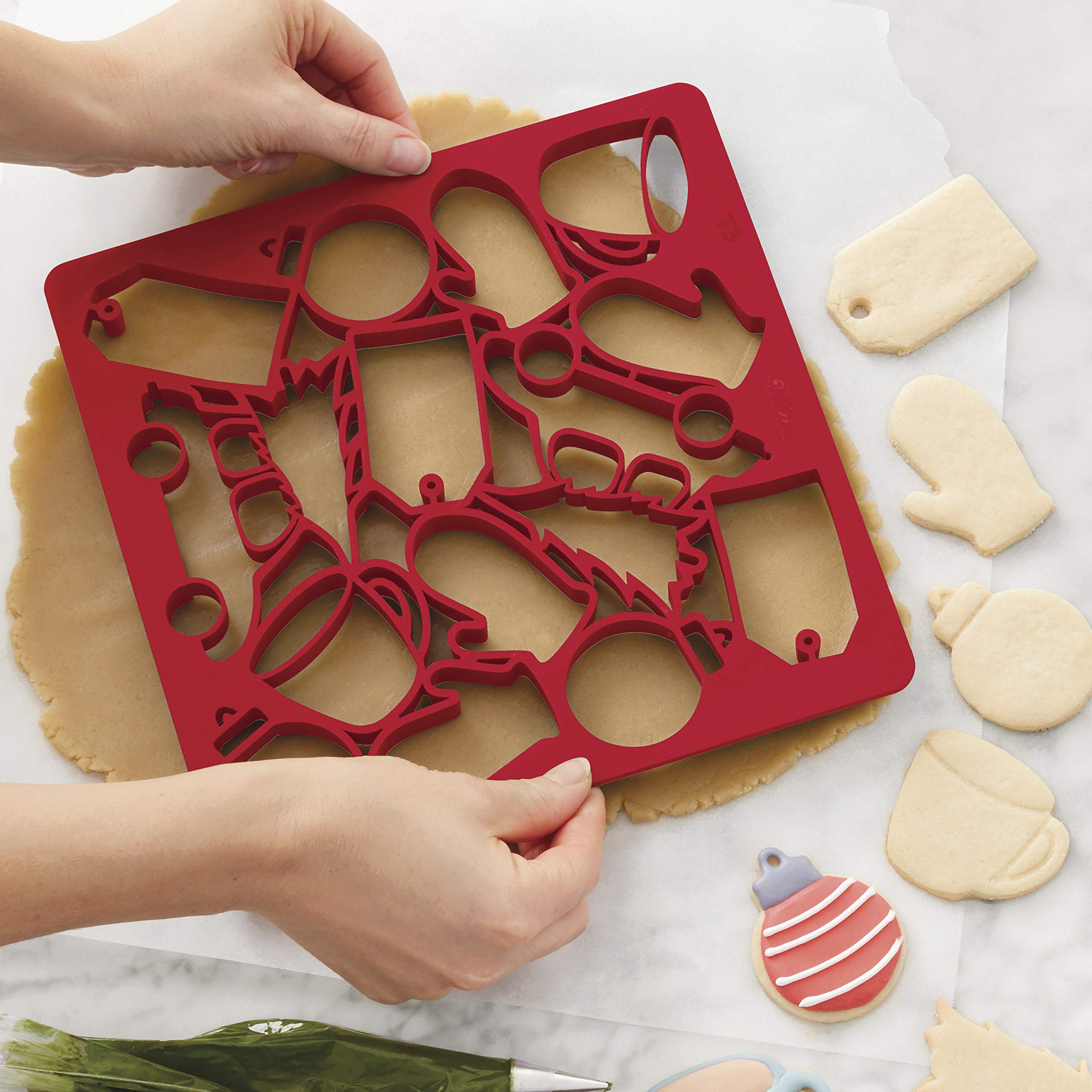 Wilton Holiday Multi-Cookie Cutter Sheet, Red