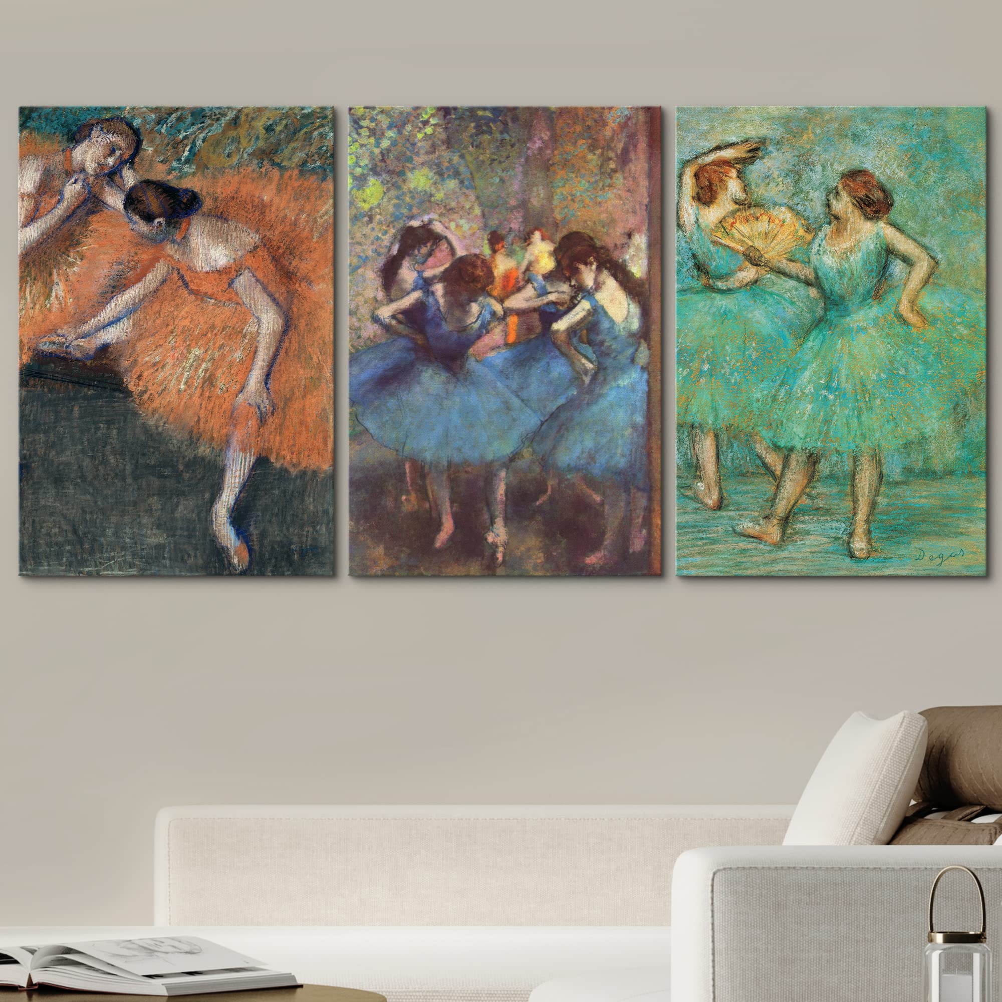 Wall26 Canvas Print Wall Art Set Dancers By Edgar Degas Cultural Historic Oil Painting Fine Art Reproduction Scenic Colorful For