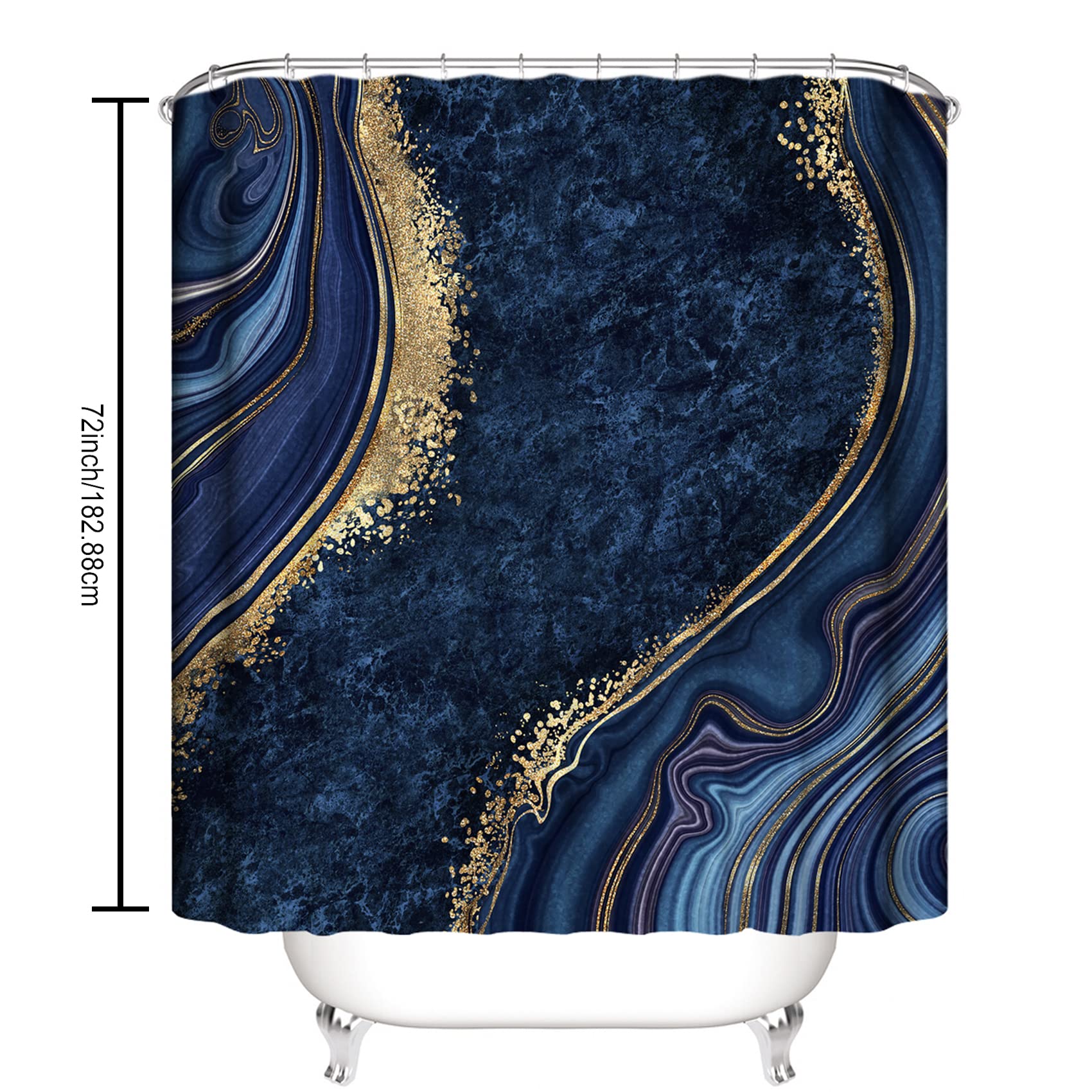 Beifivcl 4Pcs Luxury Marble Shower Curtain Sets, Bathroom Set With Shower Curtain,Toilet Lid Rug, Contour Mat And Bath Mat, Show