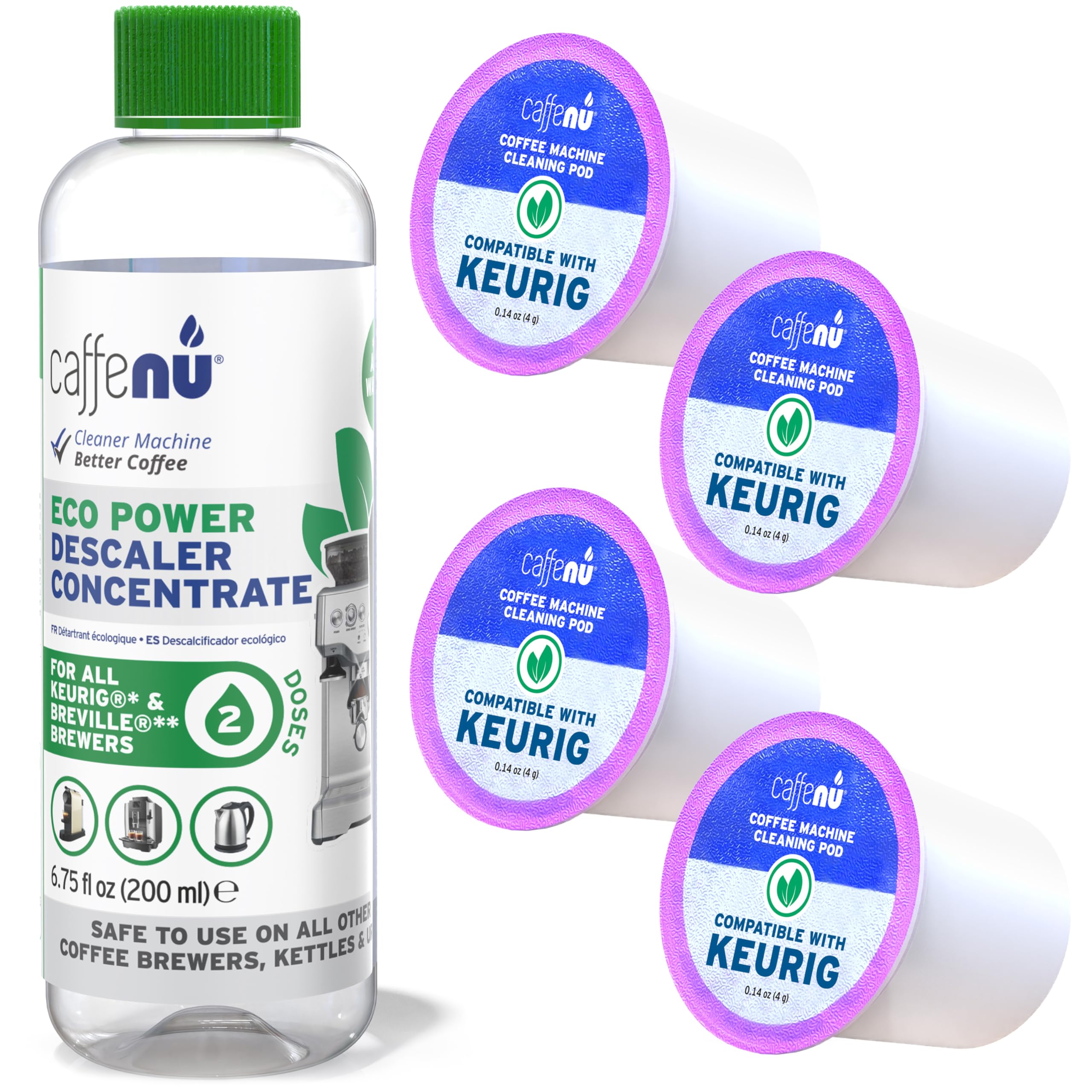 Keurig Compatible Descaling Solution And Keurig Cleaner. 2 Keurig Descaler, 4 Keurig Cleaning Pods. Removes Limescale & Cleans P