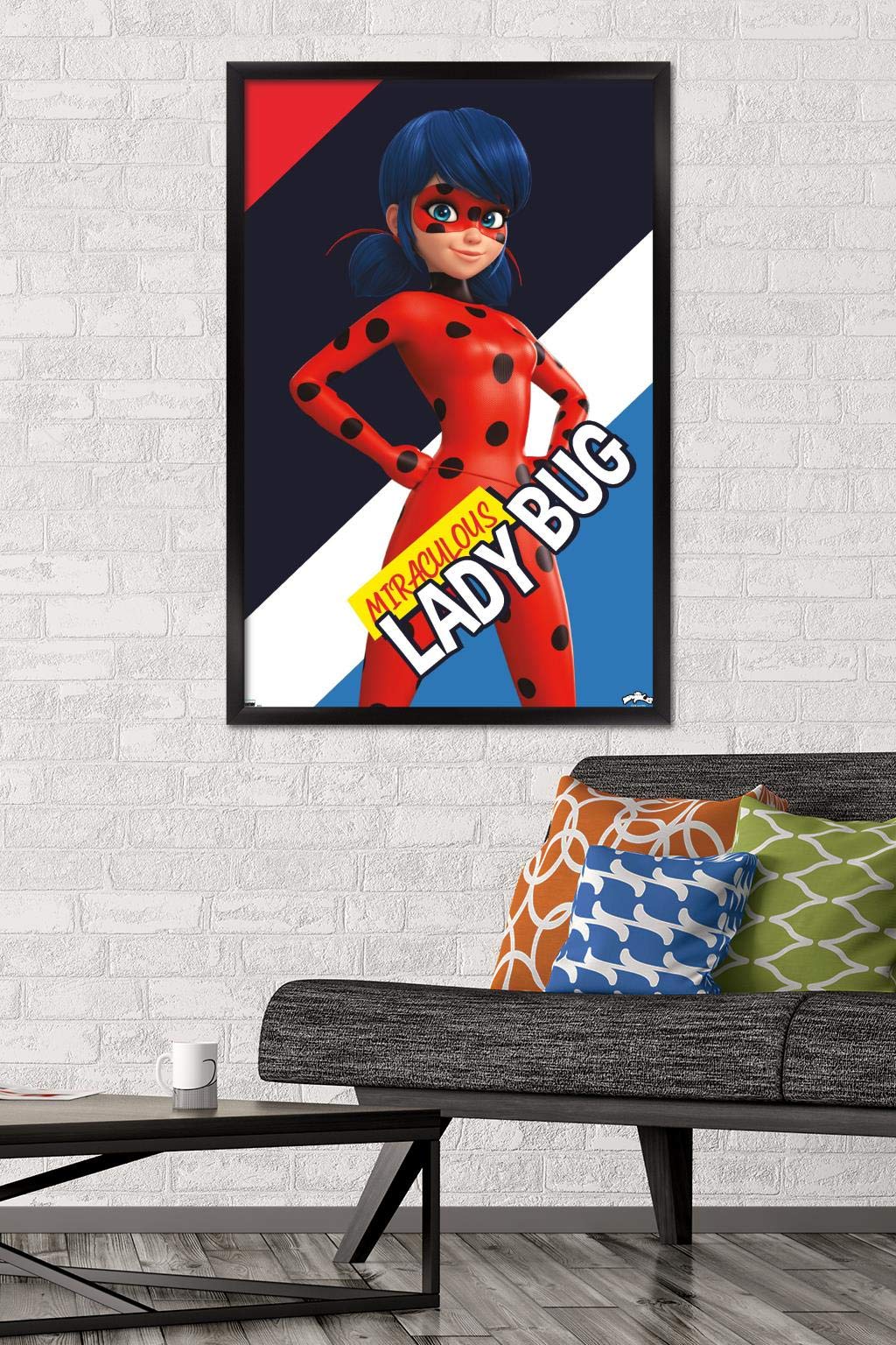 Trends International Miraculous-Ladybug Wall Poster, 22.375 In X 34 In, Black Framed Version