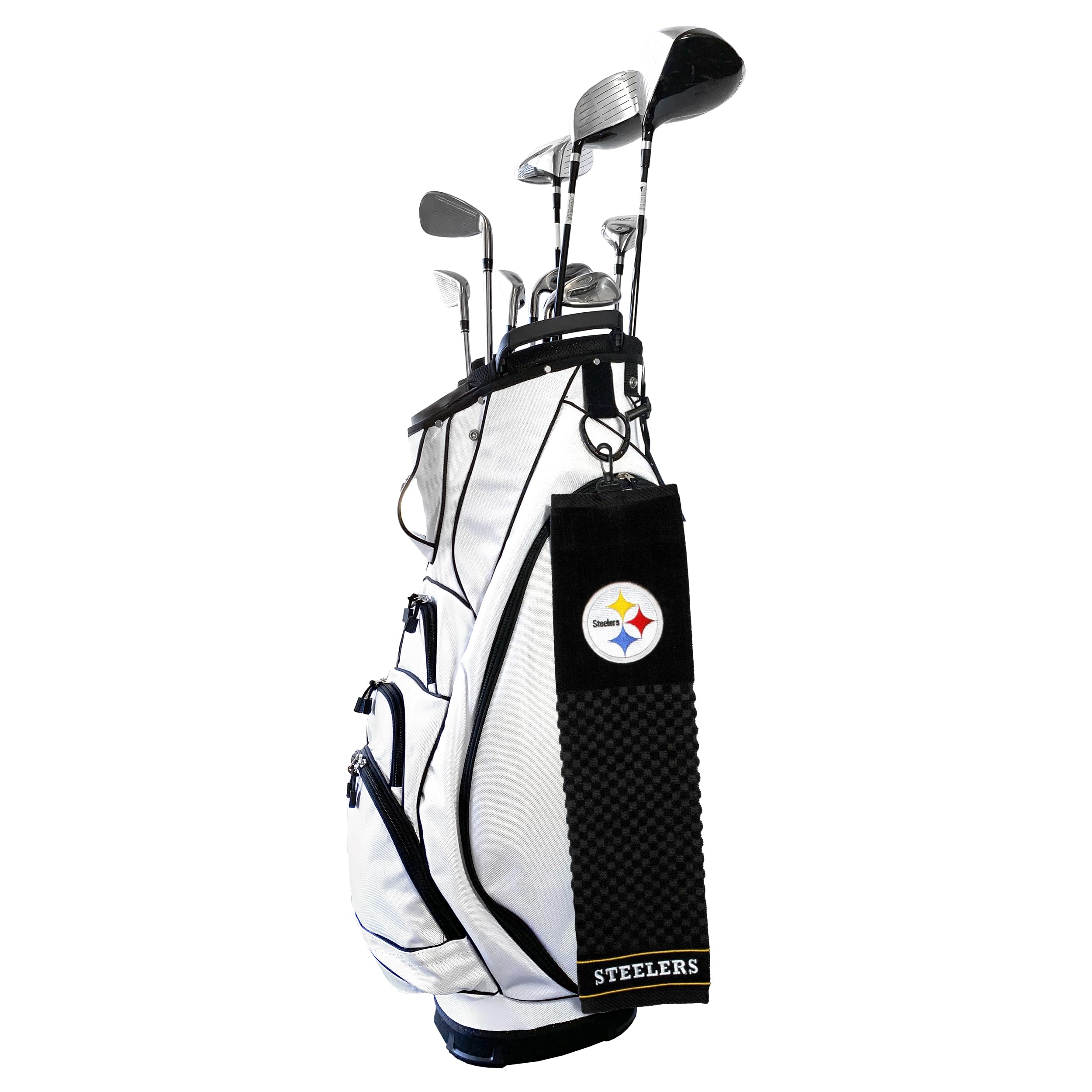 Team Golf Nfl Pittsburgh Steelers Embroidered Golf Towel Embroidered Golf Towel, Checkered Scrubber Design, Embroidered Logo