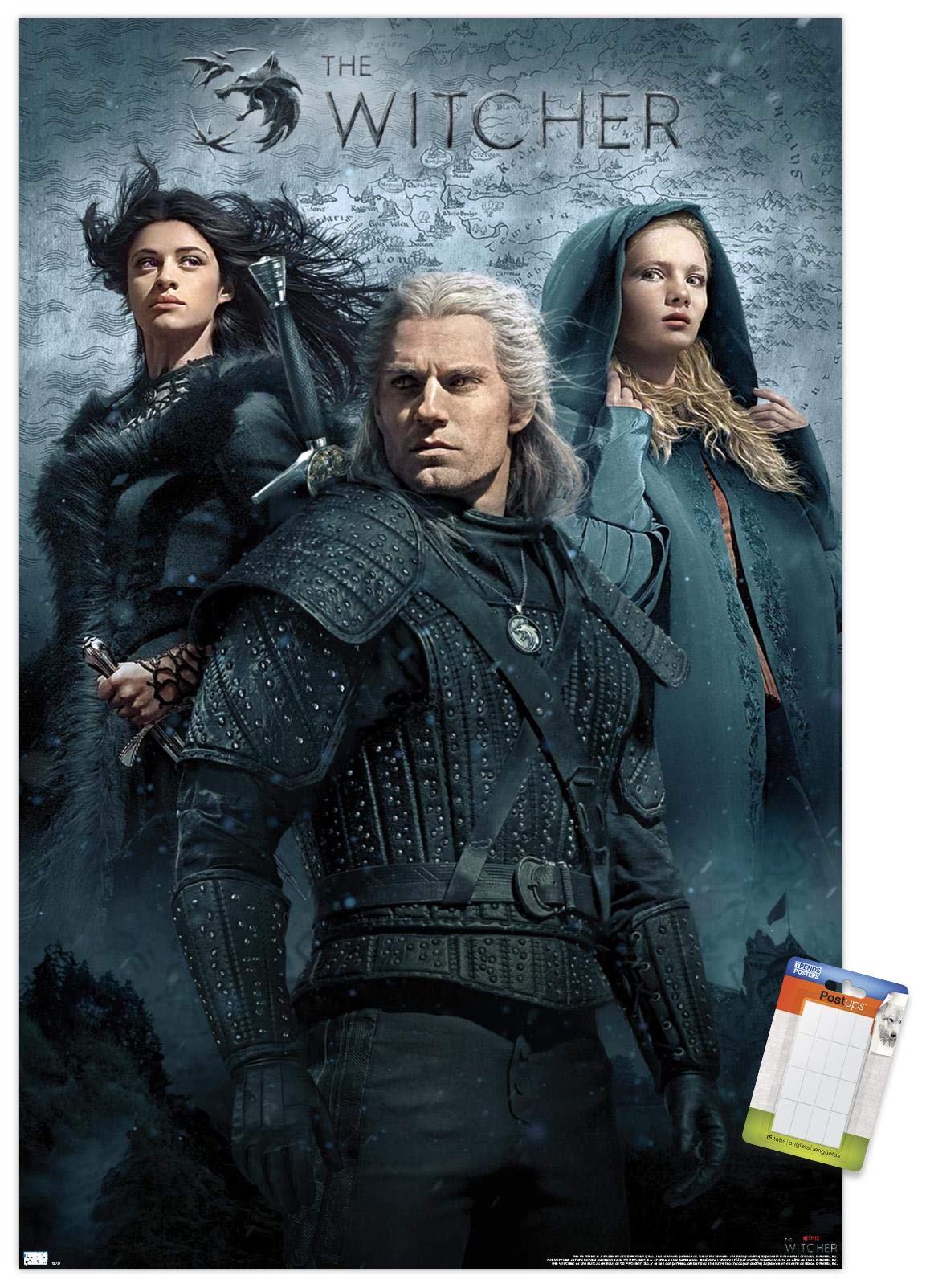 Trends International Netflix The Witcher - Key Art Wall Poster, 22.375'' X 34'', Poster & Mount Bundle