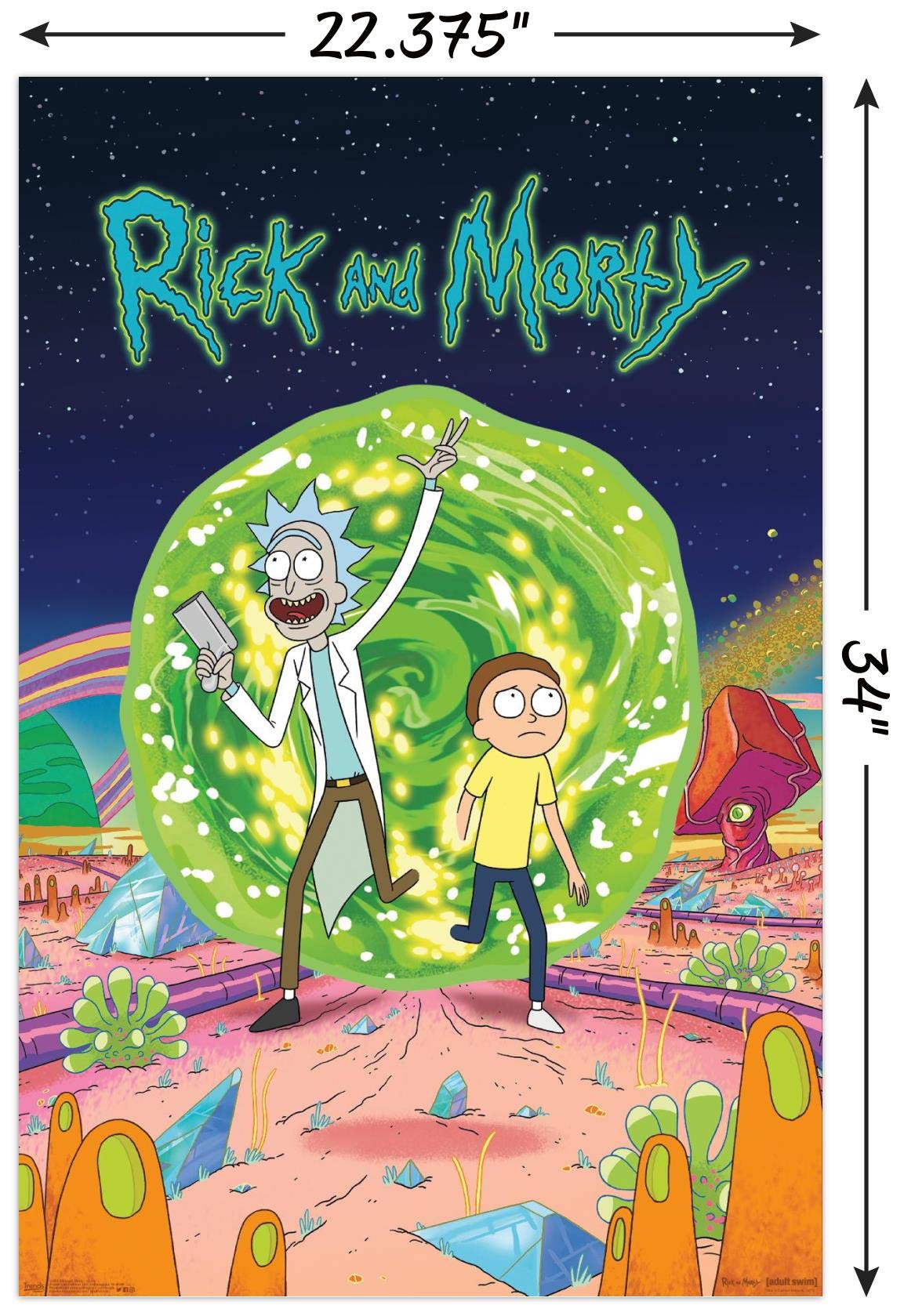 Trends International Rick And Morty - Cover Wall Poster, 22.375'' X 34'', Poster & Mount Bundle