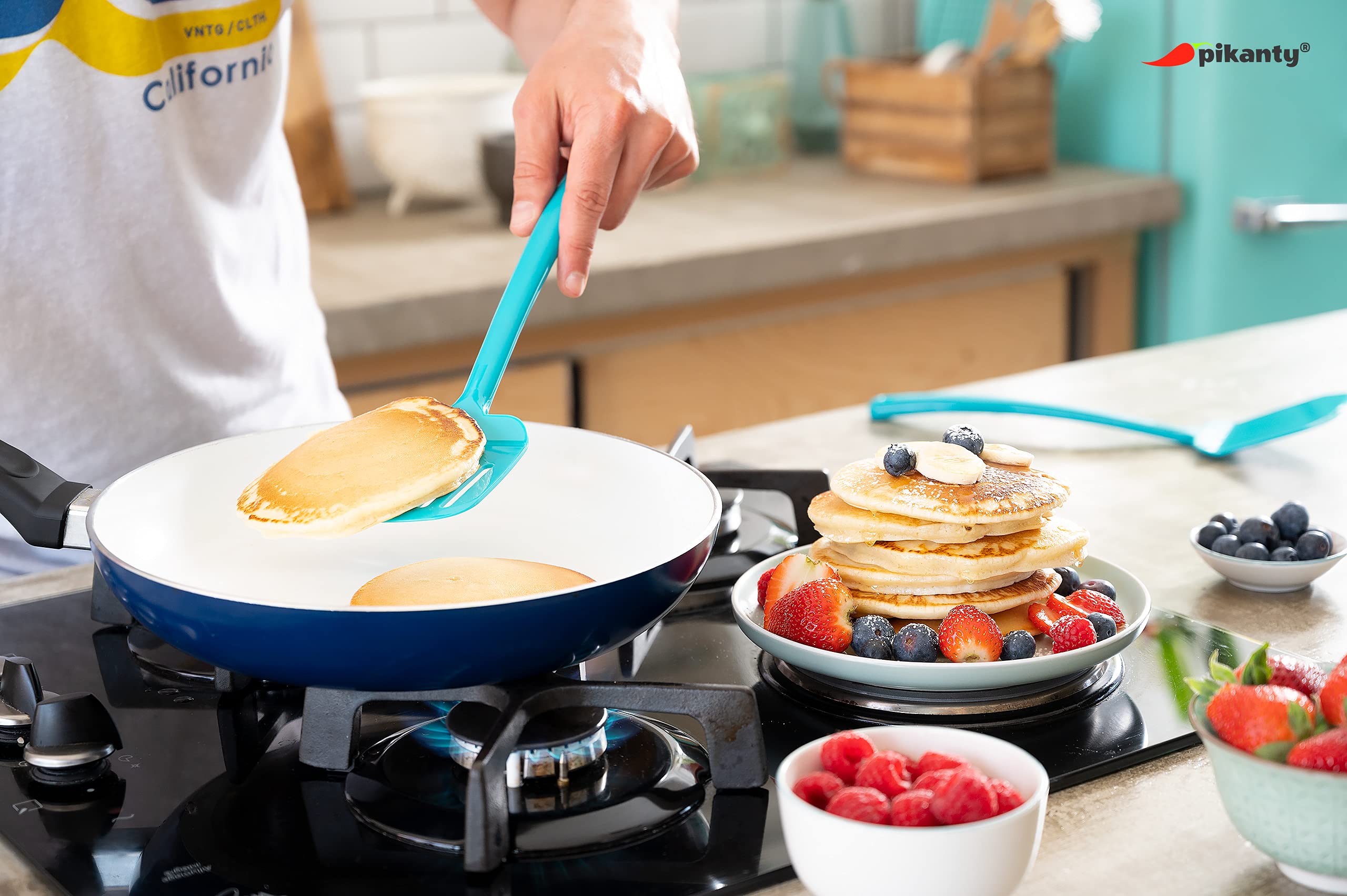 Pikanty - Spatula Turner Set Of 2 For Cooking. Great For Nonstick Cookware. Ideal For Flipping Egg, Burger, Pancake And More. Ma