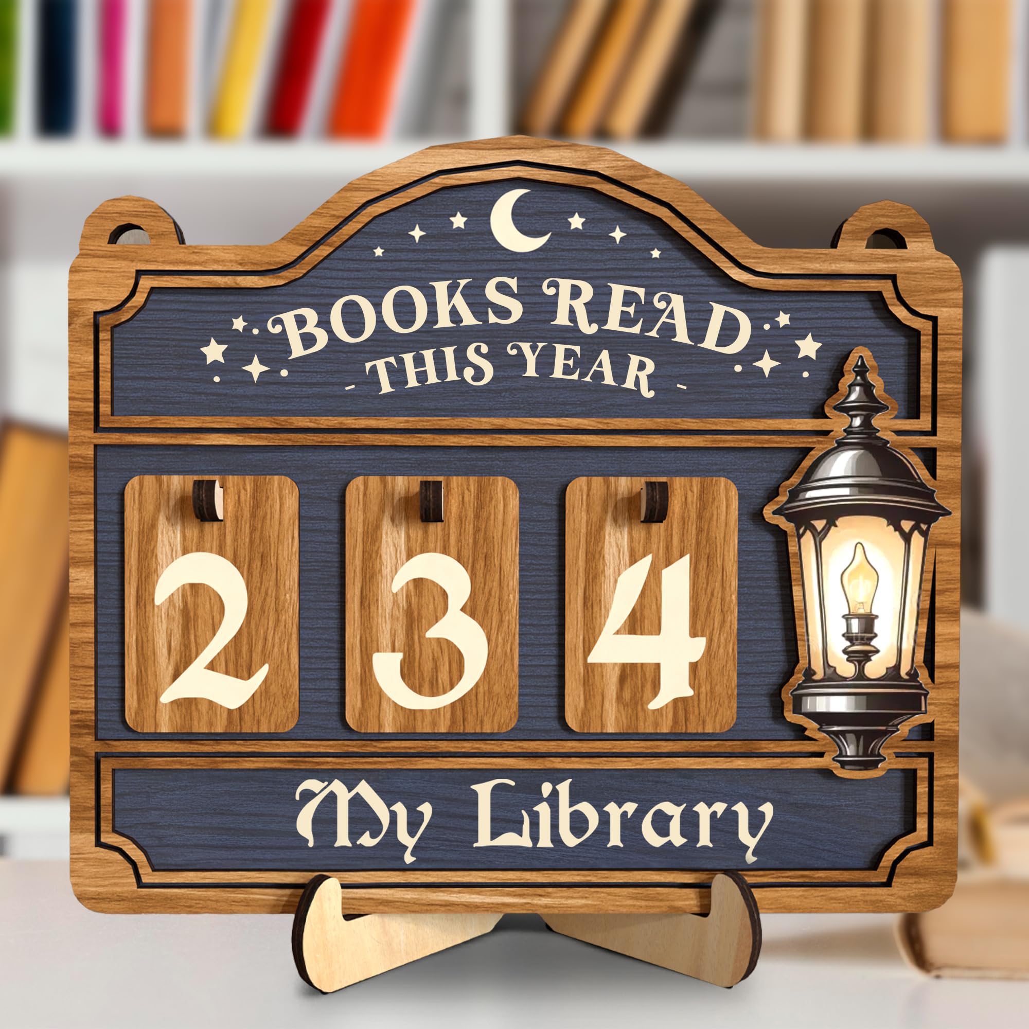 Books Read This Year Counter, Reading Tracker Sign for Home Library Decor, Book Suncatcher Ornament, Book Lover Gift for Librari
