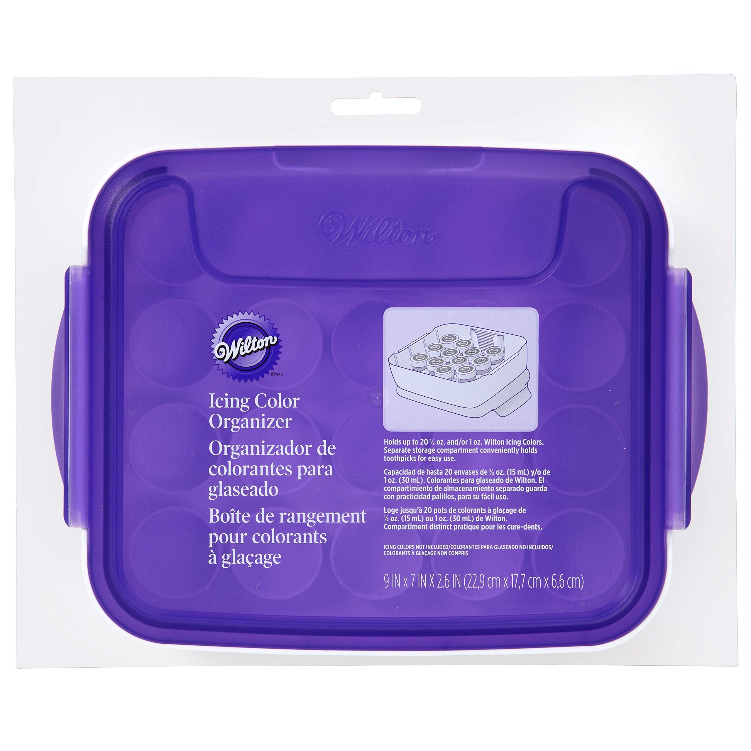 Wilton Icing Color Organizer Case - The Color Organizer Holds 20 Bottles of Colors for Cakes & Cookies  Cake Decorating Supplies  White & Purple