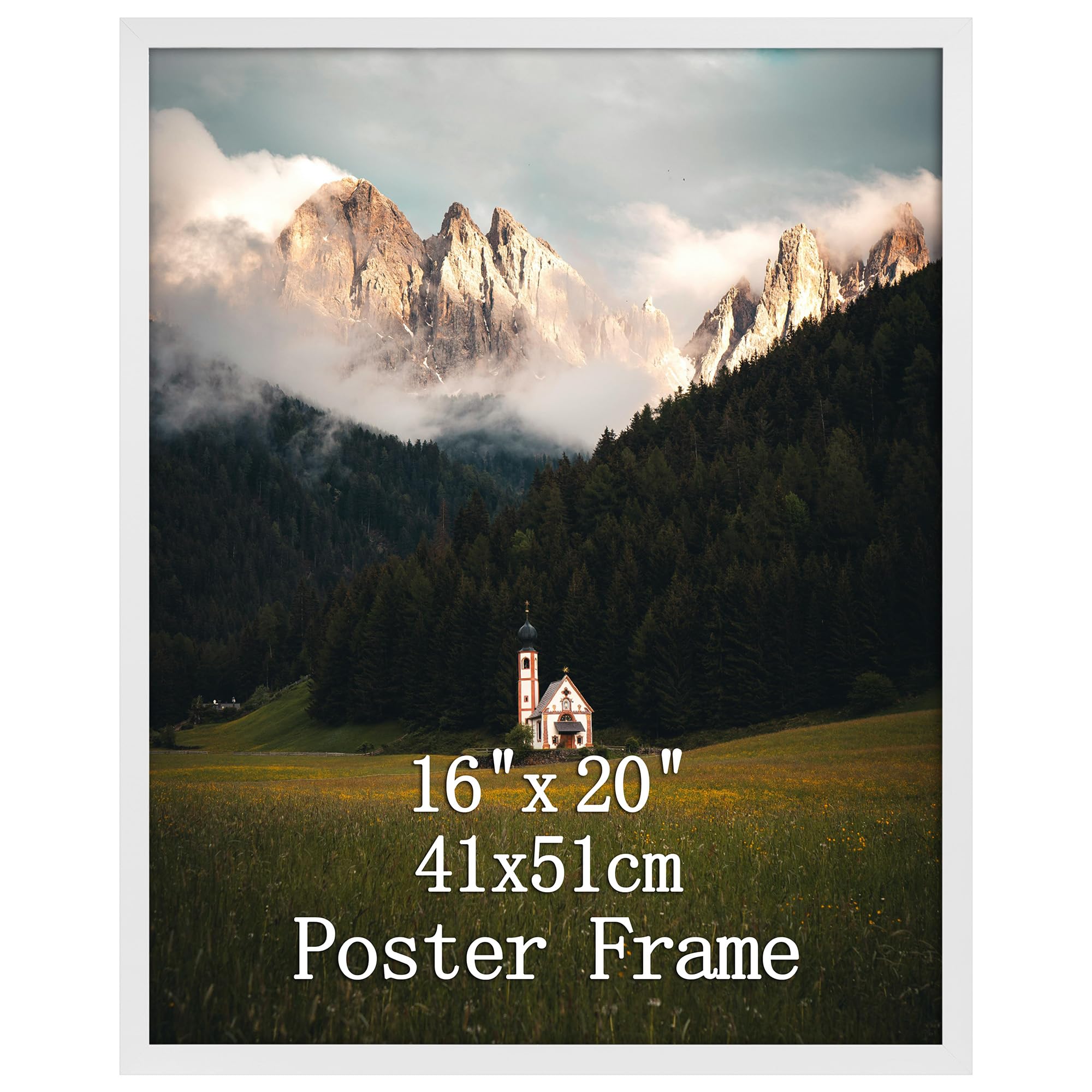 Giftgarden 16x20 Picture Frame White, 16 by 20 Thin Poster Photo Frame for Wall Display, Single