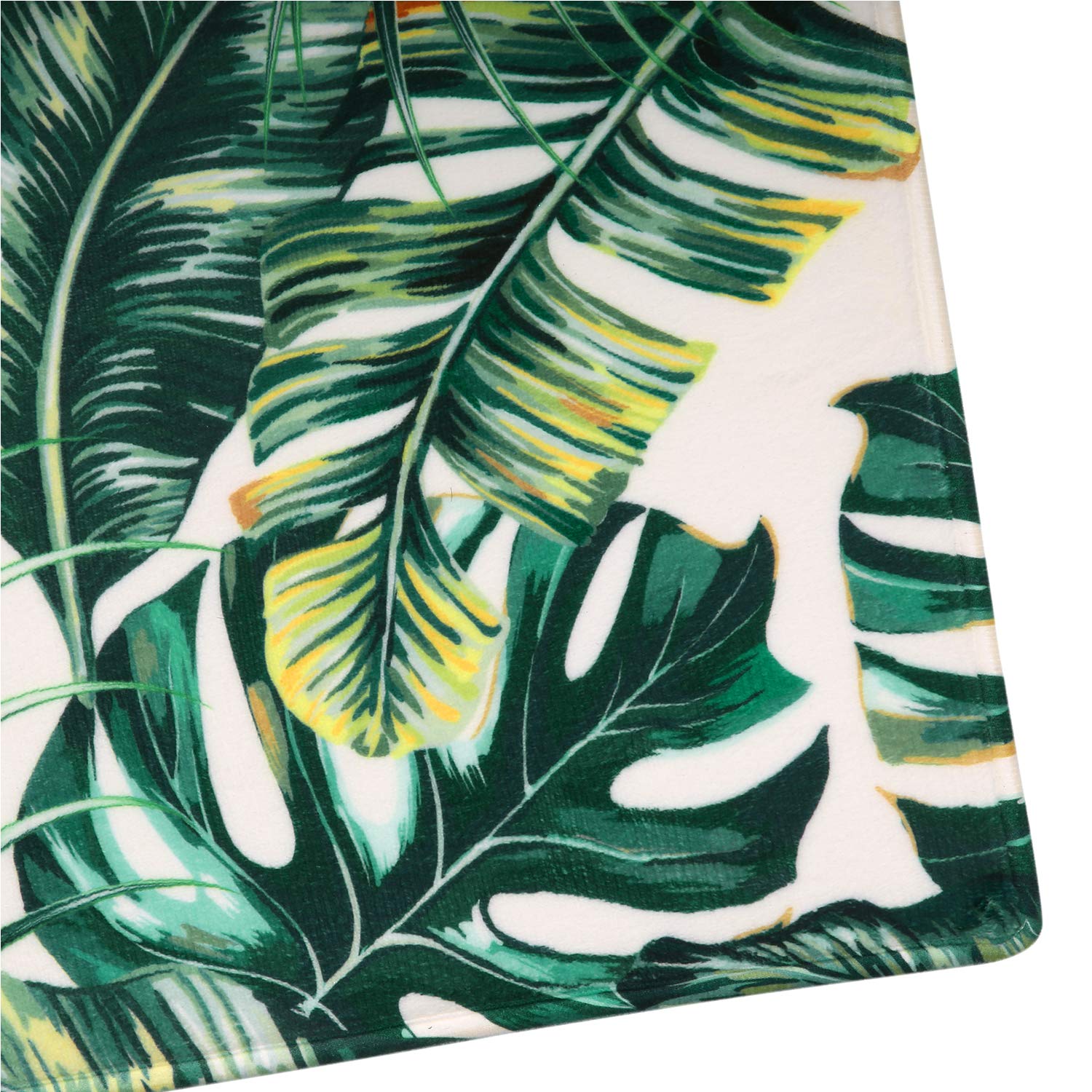 Livilan Green Bathroom Rug, Green Bath Mat, Leaf Bath Mat, Leaf Bathroom Rug, Tropical Bath Mat, 16'' X 24'', Tropical Bathroom