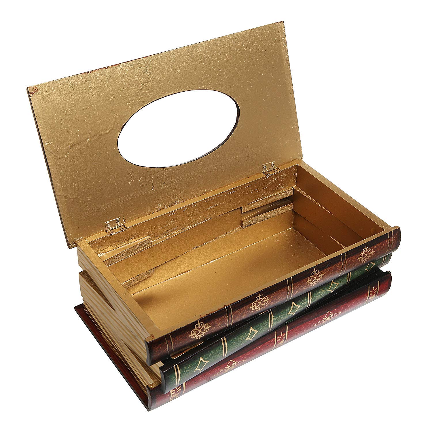 Nfashionso Antique Book Design Wood Bathroom Facial Tissue Dispenser Box Cover/Novelty Napkin Holder