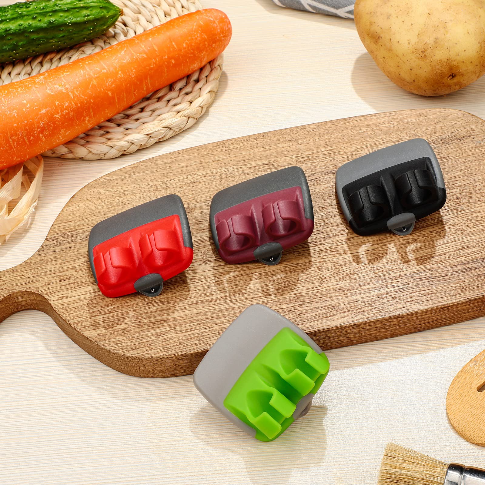4 Pieces Palm Fruit Peeler Finger Potato Peeler Kitchen Vegetable Peeler Hand Fruit Peeler With Comfortable Rubber Finger Grip F