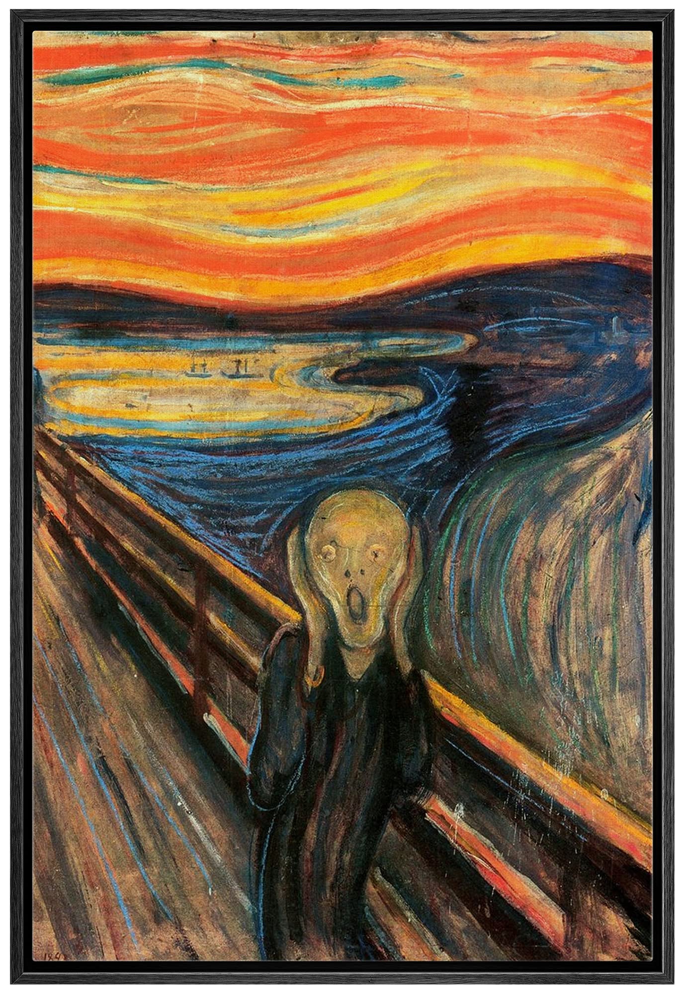 Wall26 Framed Canvas Print Wall Art The Scream By Edvard Munch People Historic Illustrations Fine Art Traditional Scenic Colorfu