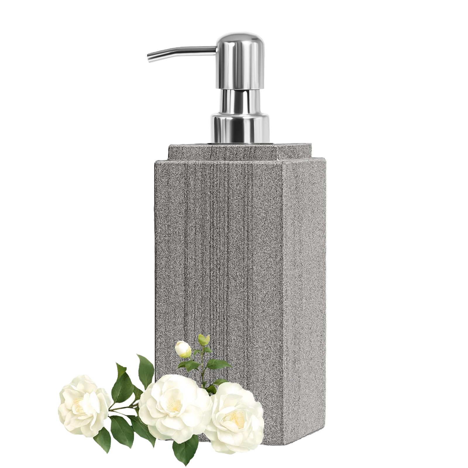 Marble Soap Dispenser For Bathroom, Natural Marble Hand Liquid&Lotion Soap Dispenser Pump Bottle For Kitchen Bathroom Countertop