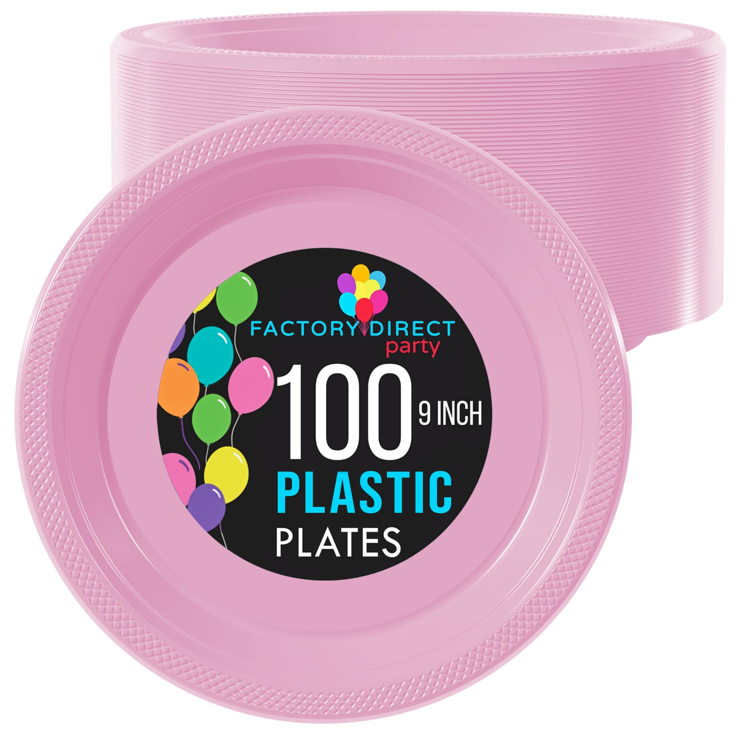 Exquisite Pink Plastic Plates For Party 9  Pink Disposable Plates For Party Supplies 100 Pcs Disposable Dinner Plate Heavy Dut