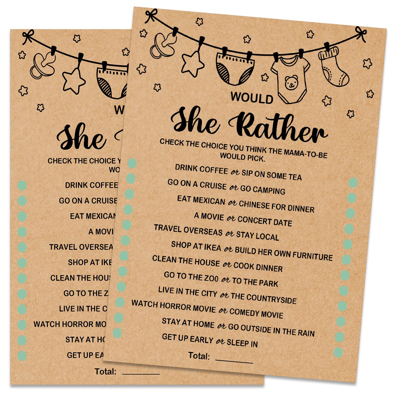 Baby Shower Game, Would She Rather, Baby Shower Ideas, Party Activities Ideas Supplies, Baby Shower Party Games Supplies & Activ