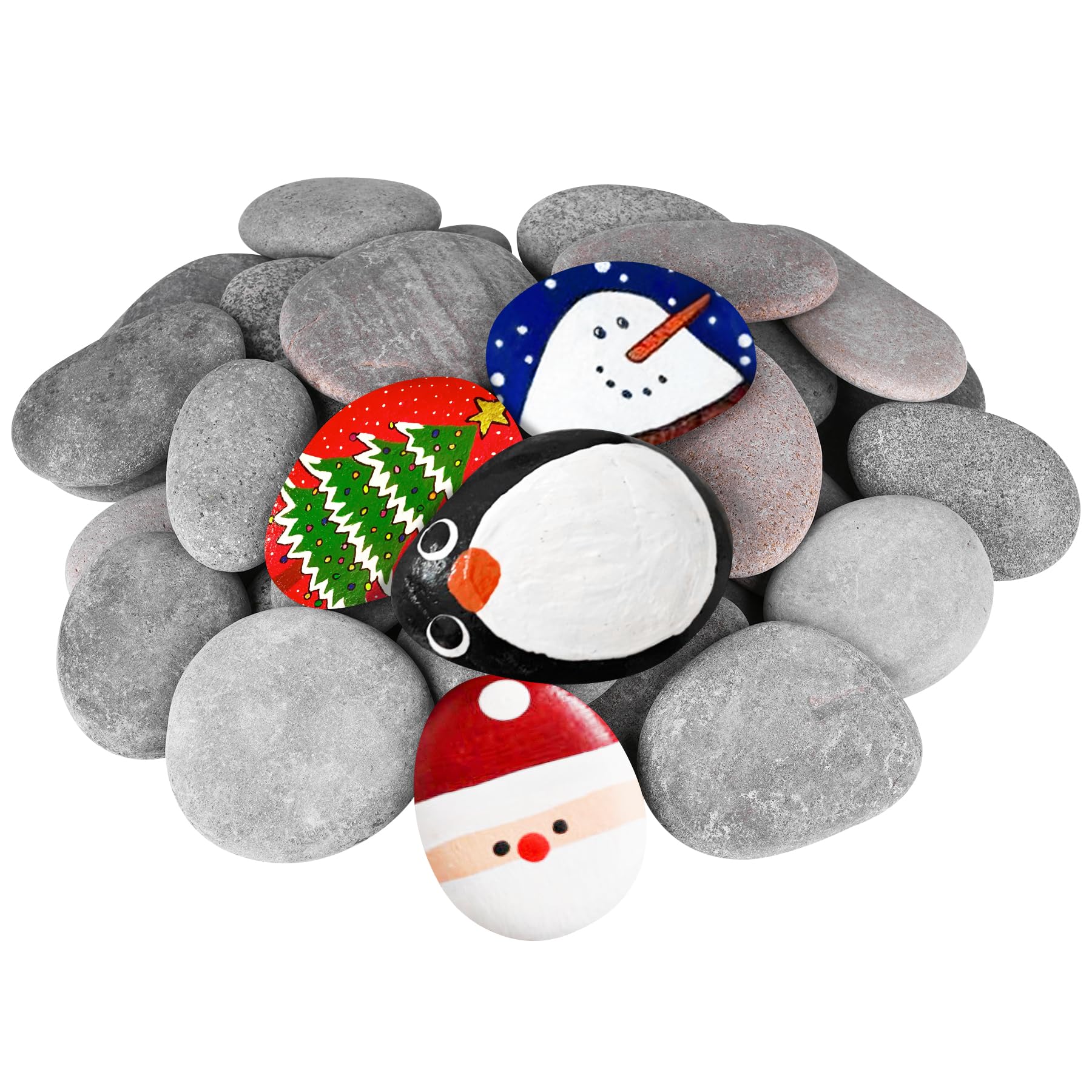 River Rocks For Painting 35 Pcs Large 3.5-5 Inch Flat Smooth Painting Stones Craft Rock To Paint For Kids Crafts Painting Bulk