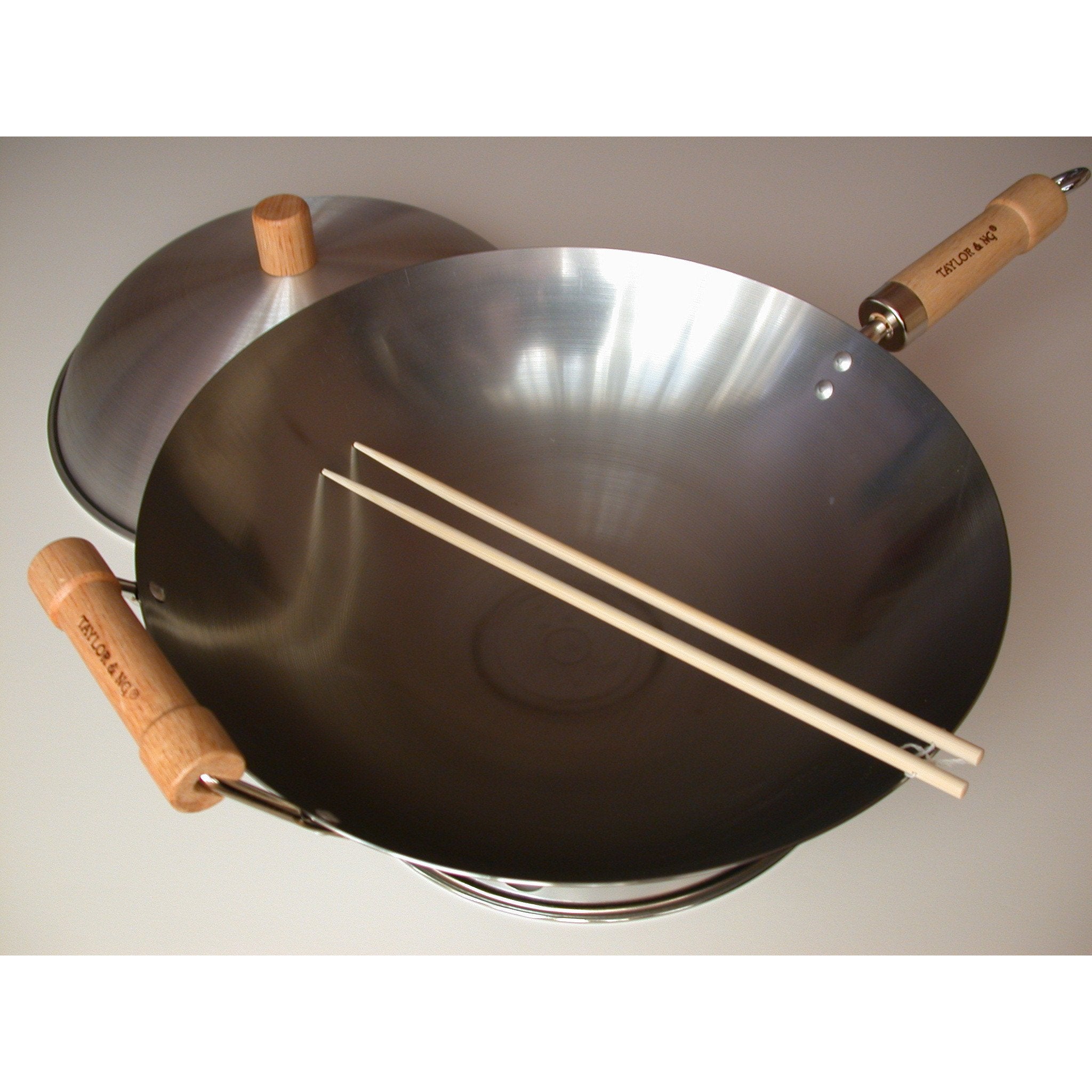 Taylor & Ng Classic Wok Set, 14, Carbon Steel, Round Bottom