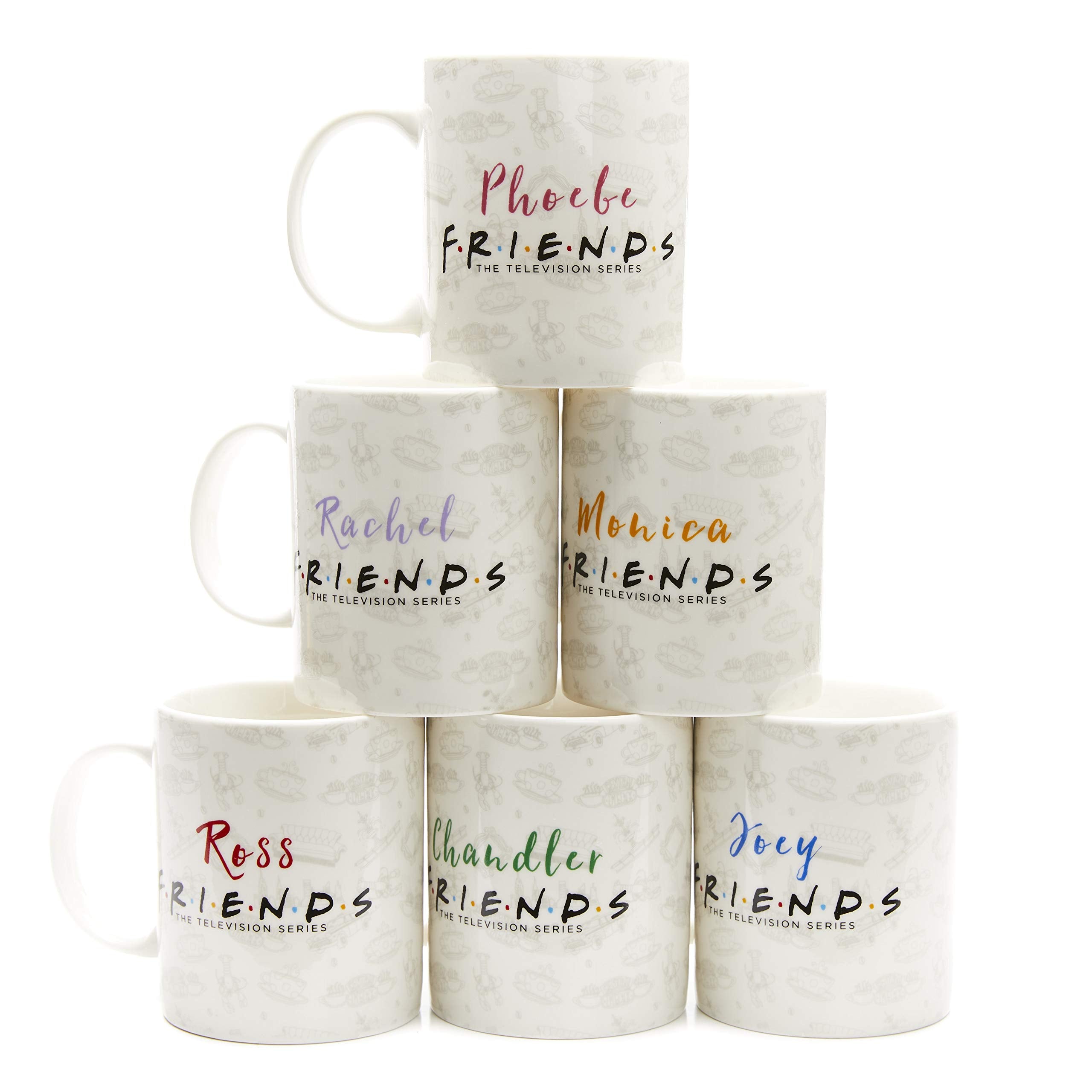 Paladone Friends Tv Show Coffee Mug Set Of 6 Friends Themed Gifts - Officially Licensed Merchandise
