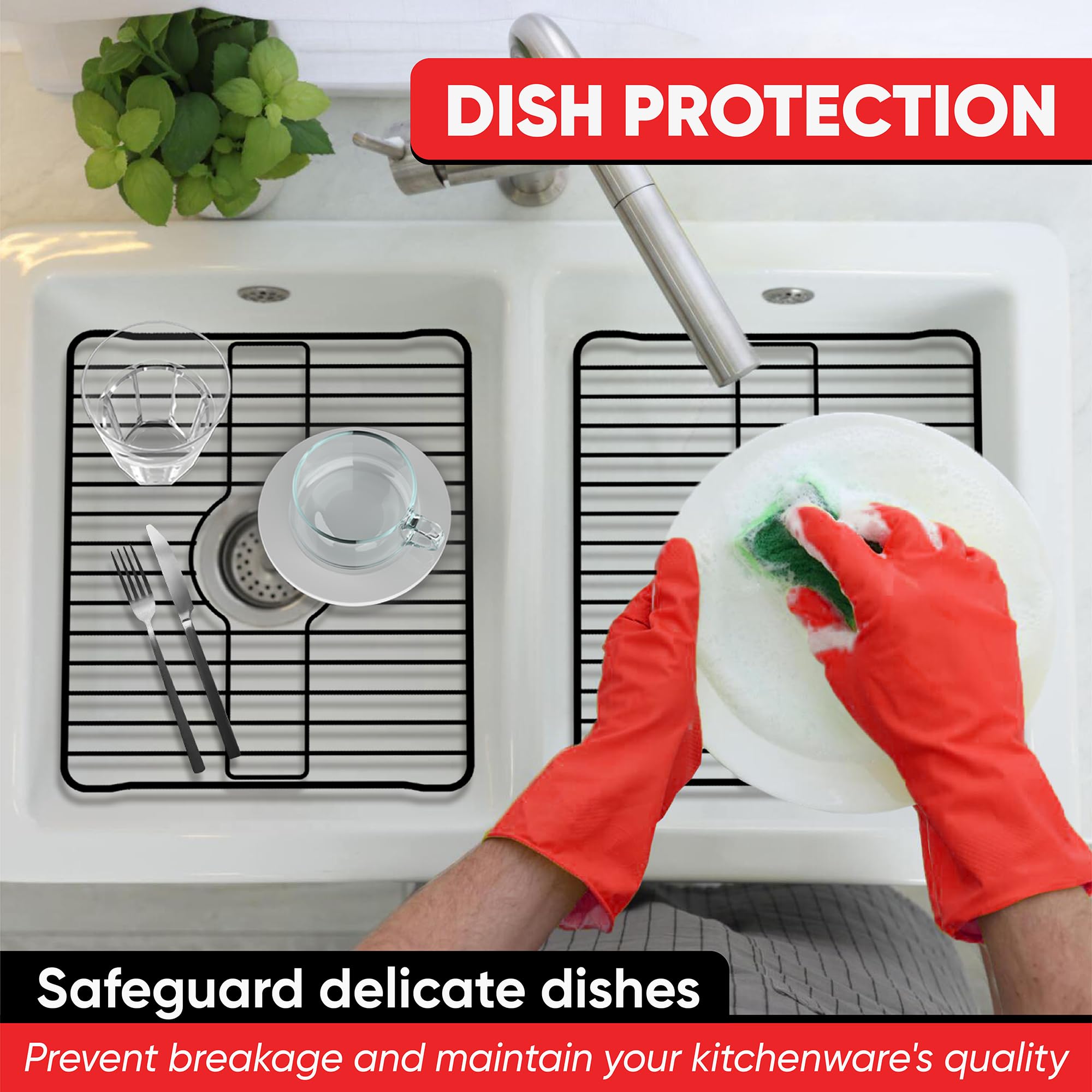 Houseware Sink Protectors For Kitchen Sink Almond Sink Rack Large Sink Protector Mat 18.1 X 12.3 X 1
