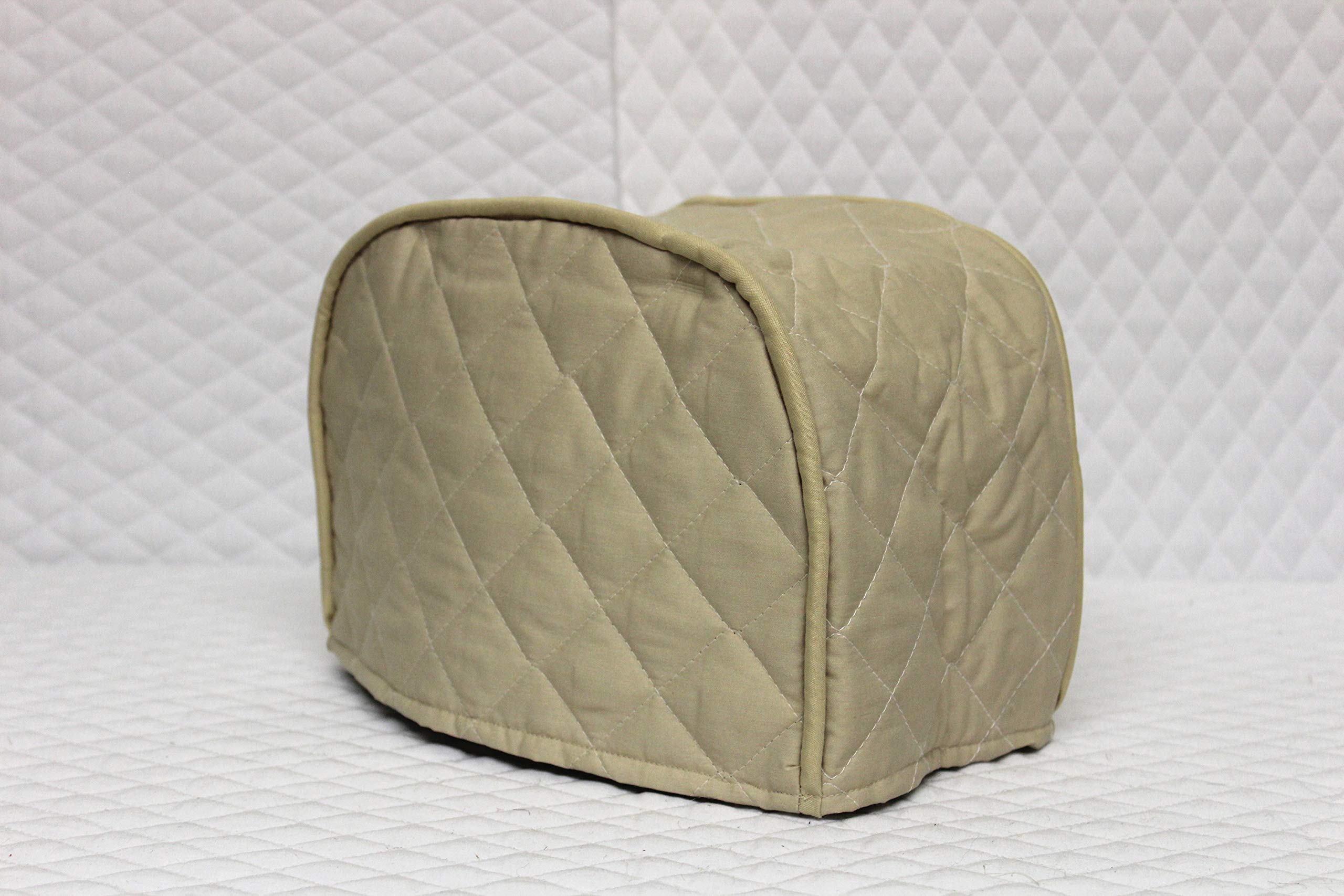 2 Slice Toaster Cover (11 x6.5 x7.5 ) / Quilted Double Faced Cotton, Beige