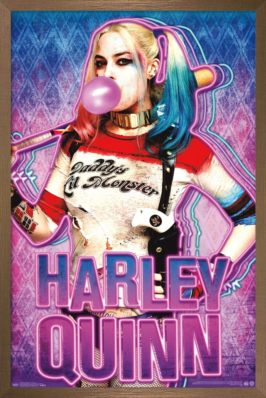 Trends International Dc Comics Movie - Suicide Squad - Harley Gum Wall Poster, 22.375'' X 34'', Bronze Framed Version