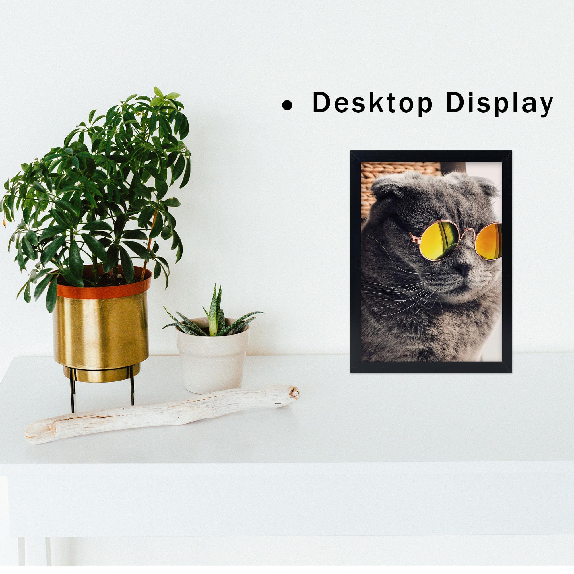 THCASITO Picture Frames 8x11 Black Photo Frames without Mat for Wall and Tabletop Decor, Set of 2