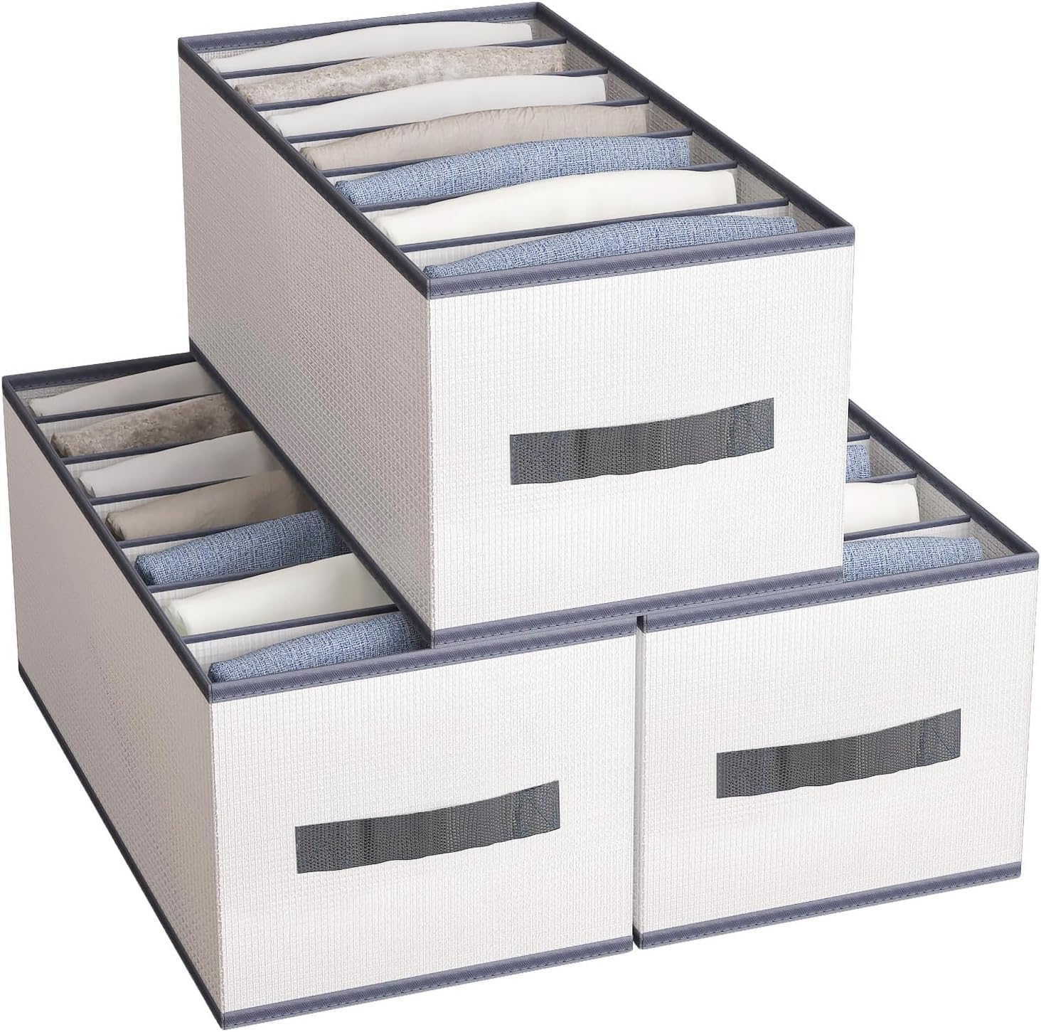 Drumstone (    Foldable Wardrobe Organizer: 12 Grids, Washable, Clothes Storage Box For Jeans, Shirts, Underwear, Space Saver