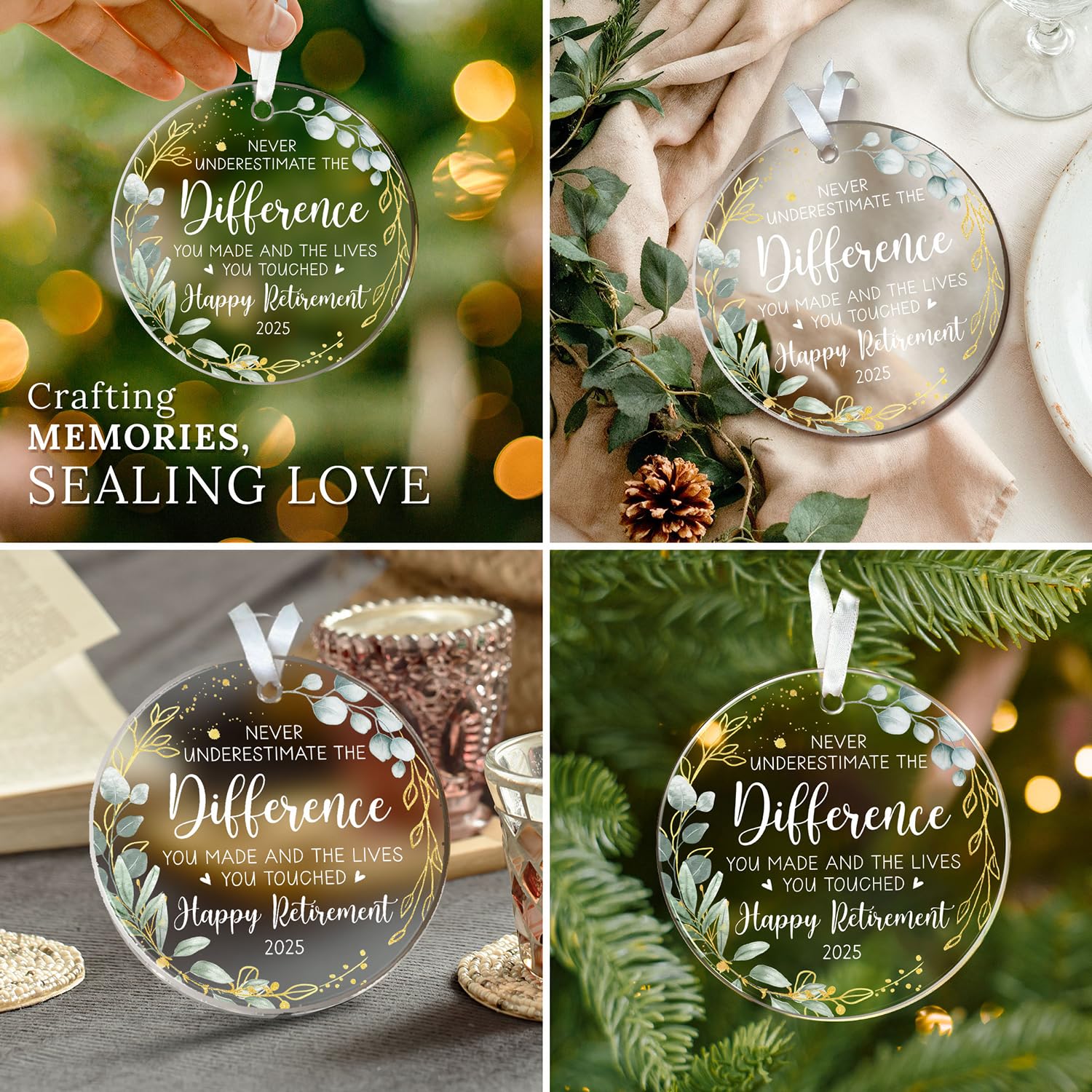 HEXMOZ Retirement Gifts - Retirement Gifts for Women, Men 2025 - Retired Ornament 2025 - Retired Gift for Coworker, Boss, Employ