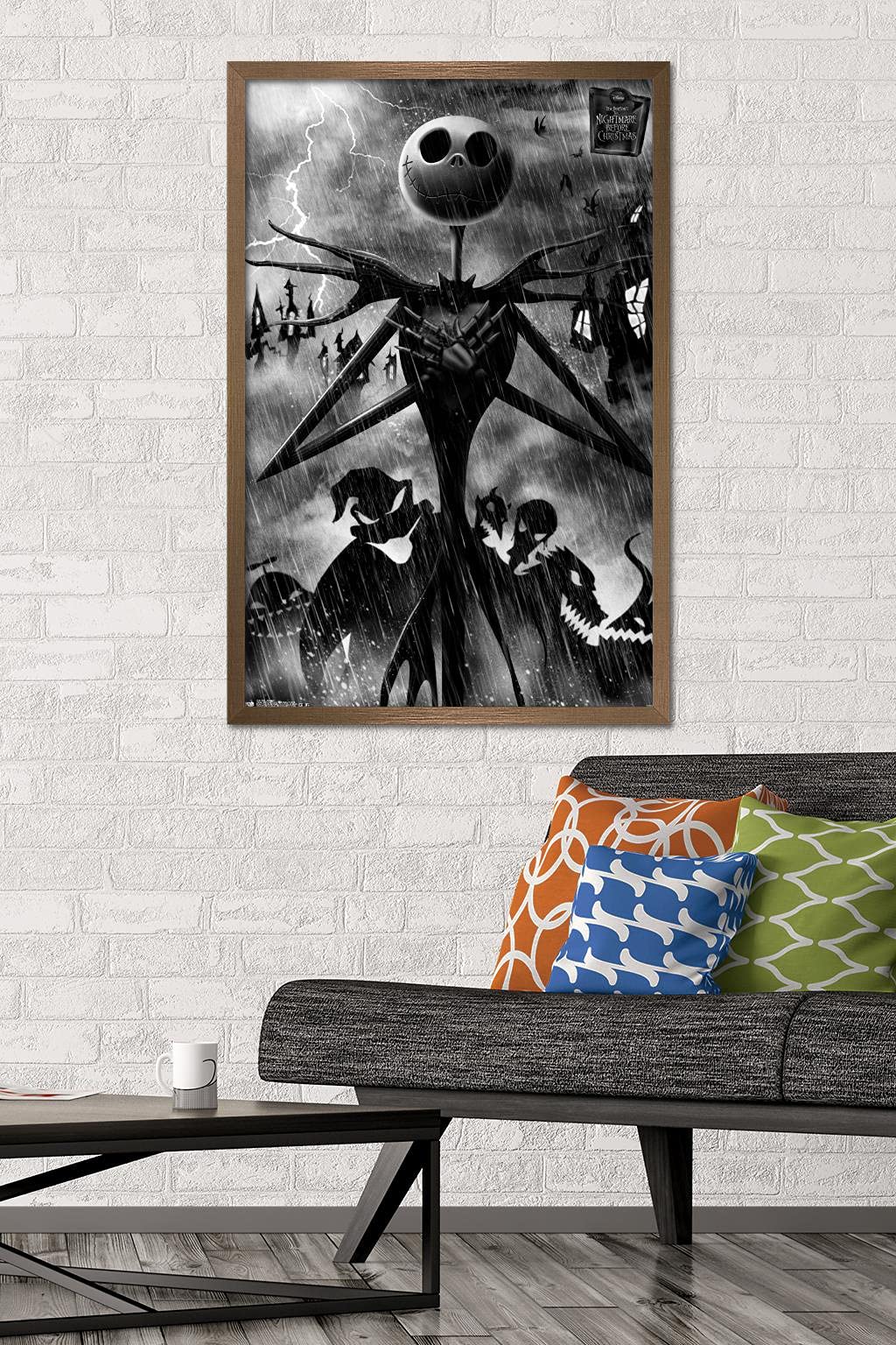Trends International Disney Tim Burton'S The Nightmare Before Christmas-Shadows Wall Poster, 22.375'' X 34'', Bronze Framed Vers