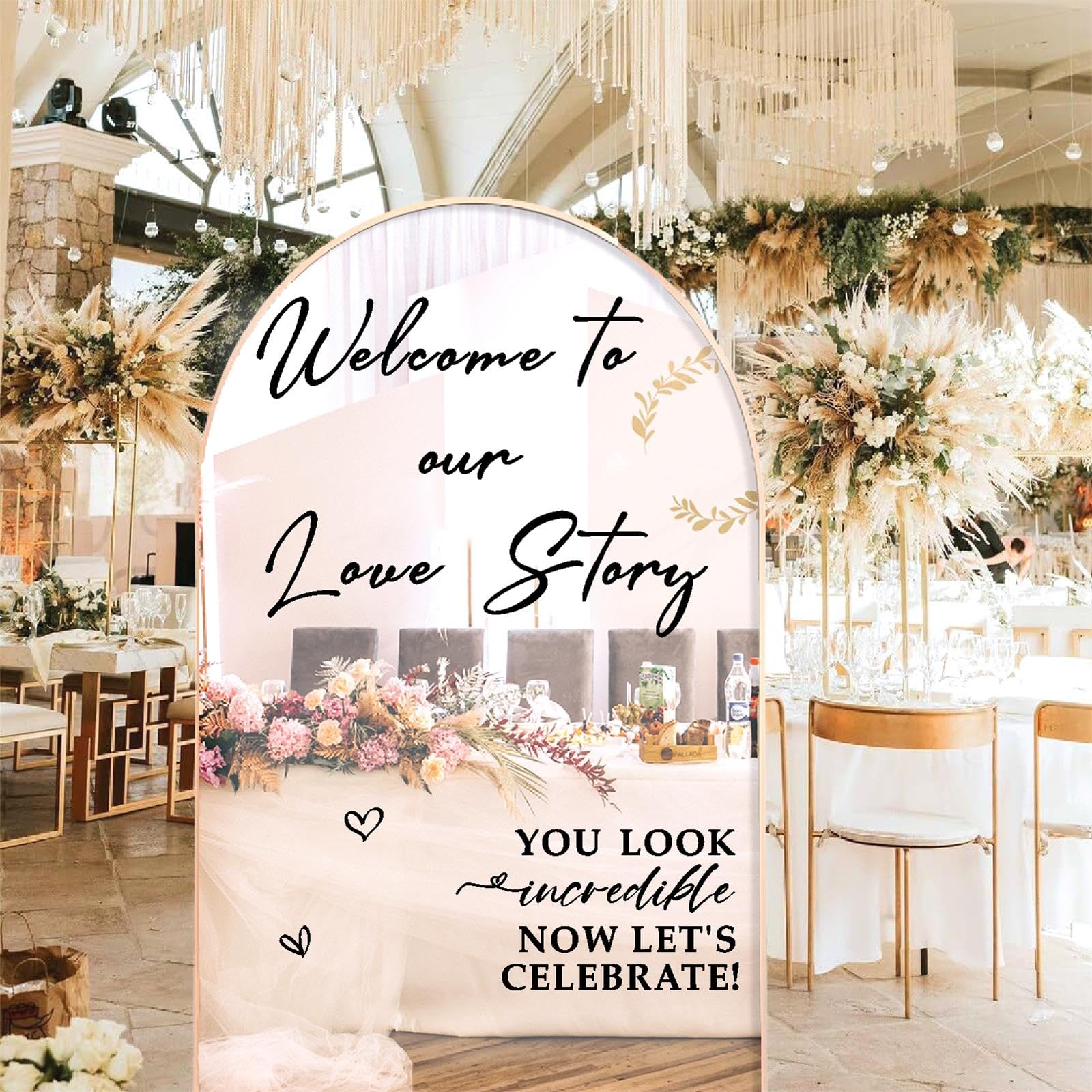 Wedding Welcome Signs Welcome To Our Wedding Sign Decals Selfie Mirror Decals For Wedding Party Entry Welcome Mirror Stickers Fo