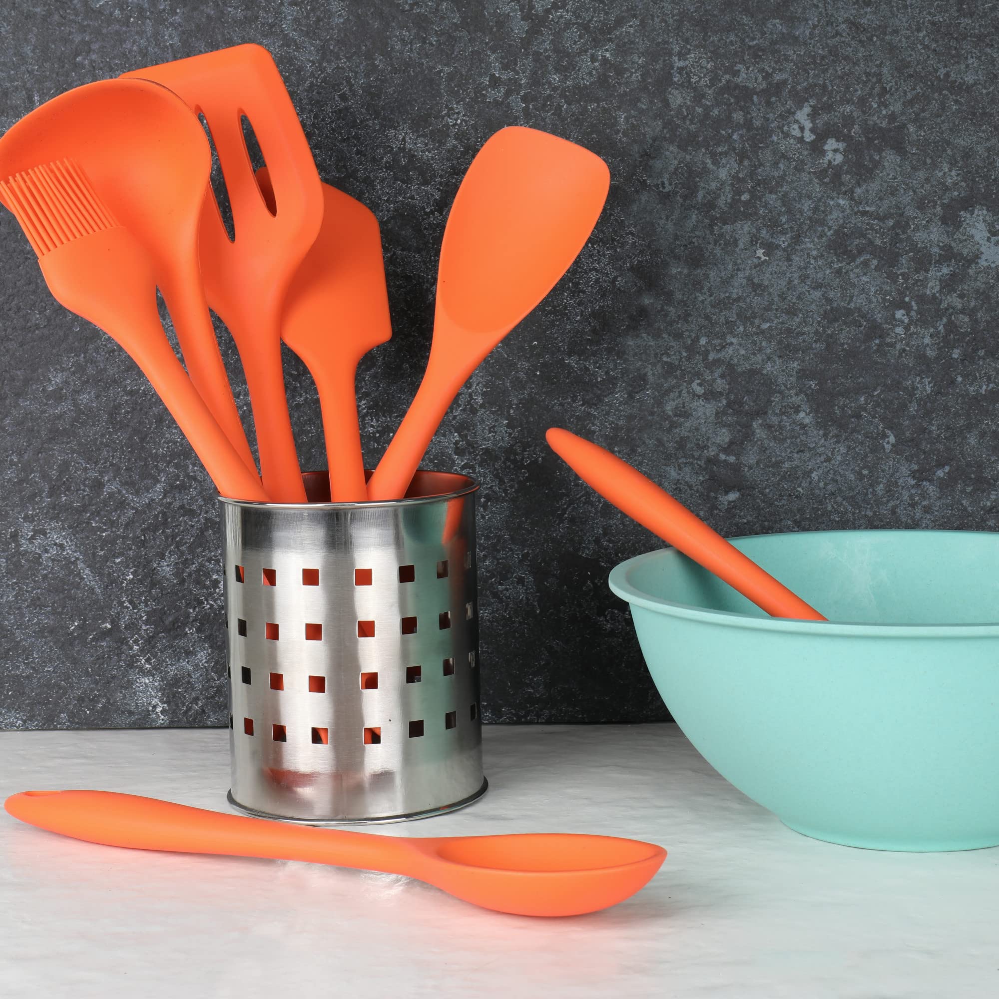 Chef Craft Premium Silicone Cooking Ladle, 11.25 Inch, Orange